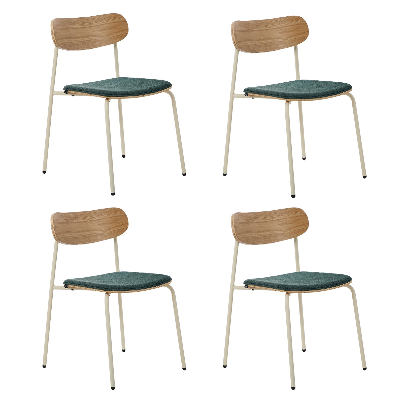 Oikiture Dining Table Set 100cm Round Dining Table and Chairs Green