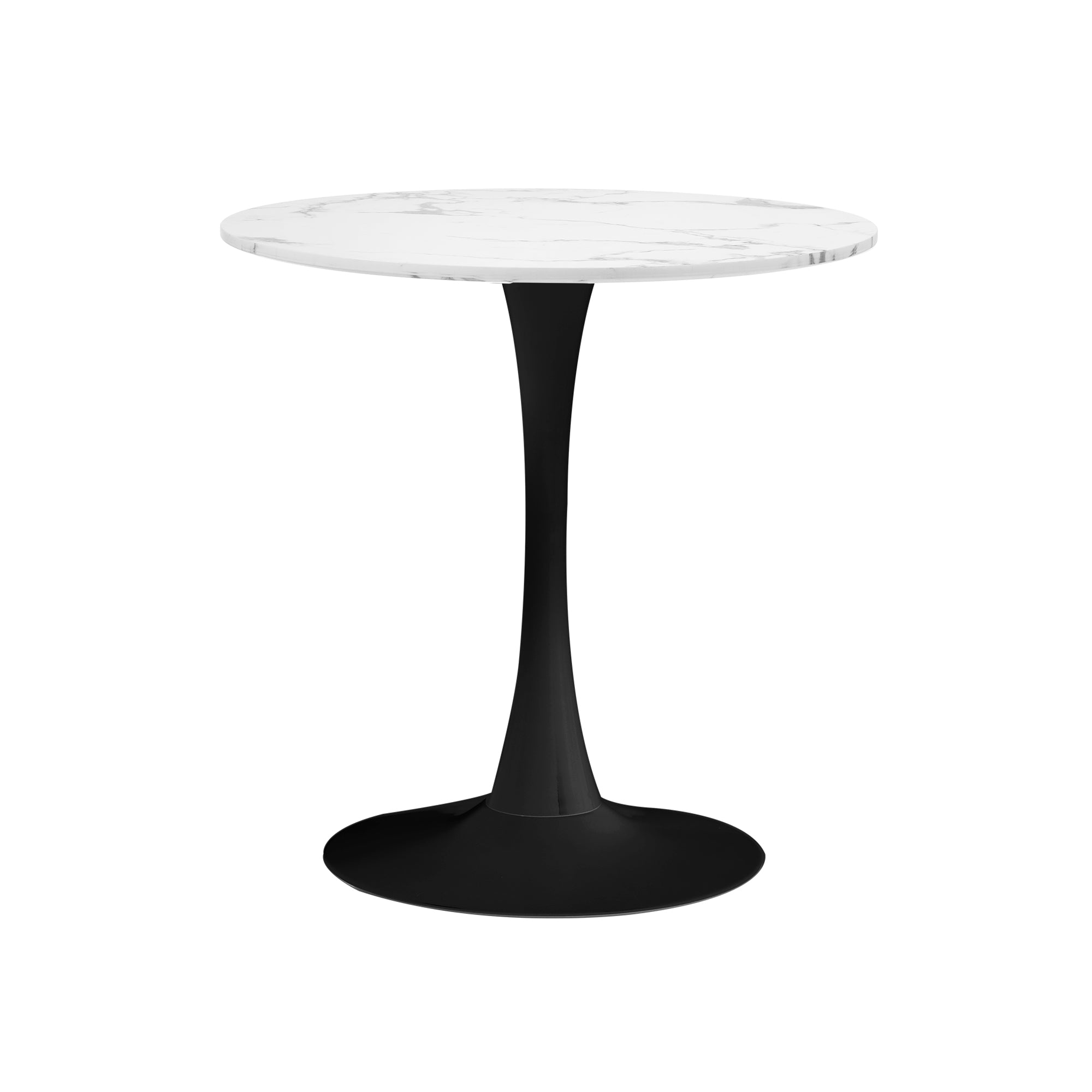 Oikiture 60cm Round Dining Table with 2x Dining Chairs Boucle White&Black - Sunyee
