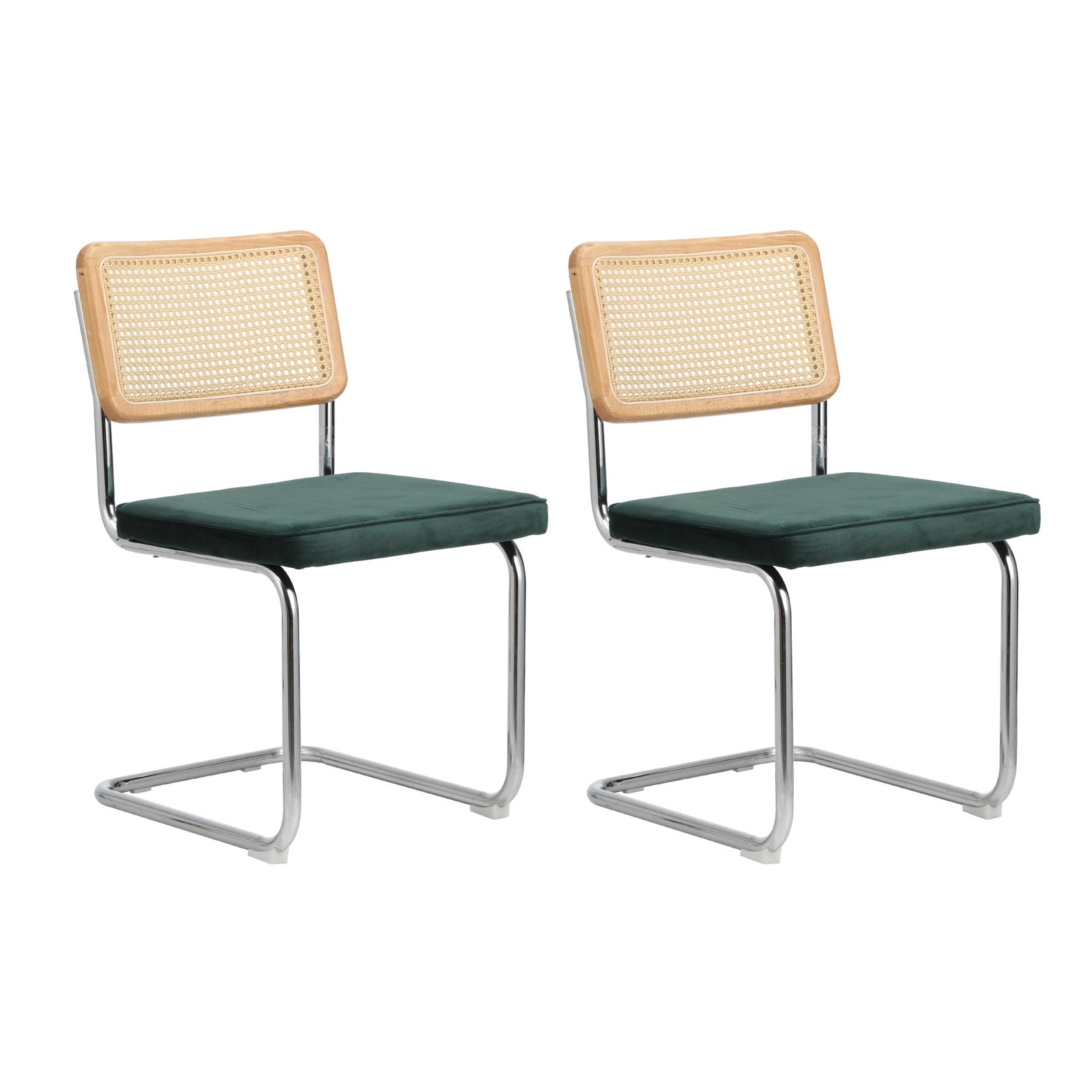 Oikiture 60cm Round Dining Table with 2PCS Dining Chairs Velvet White&Green - Sunyee