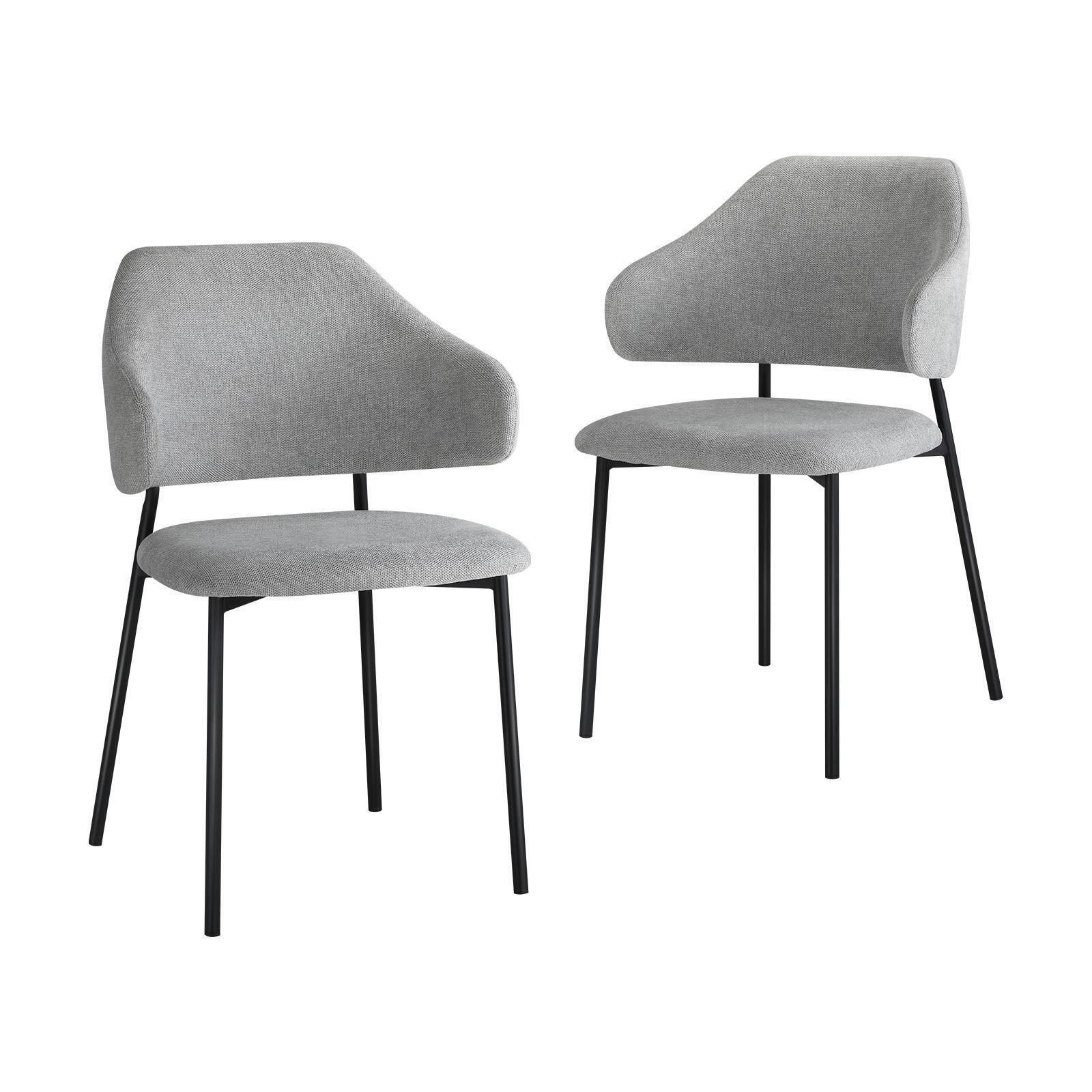 Oikiture 120cm Rectangle Dining Table with 6PCS Dining Chairs Fabric Grey - Sunyee
