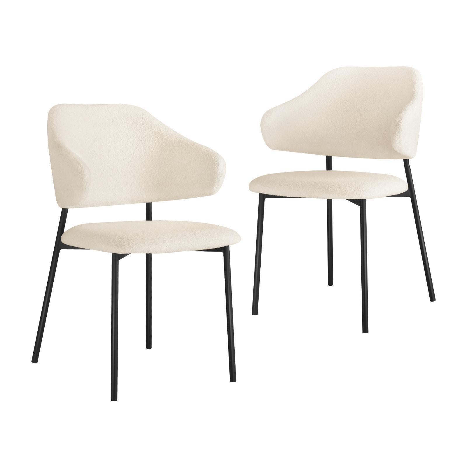 Oikiture 120cm Rectangle Dining Table with 6PCS Dining Chairs Sherpa White - Sunyee