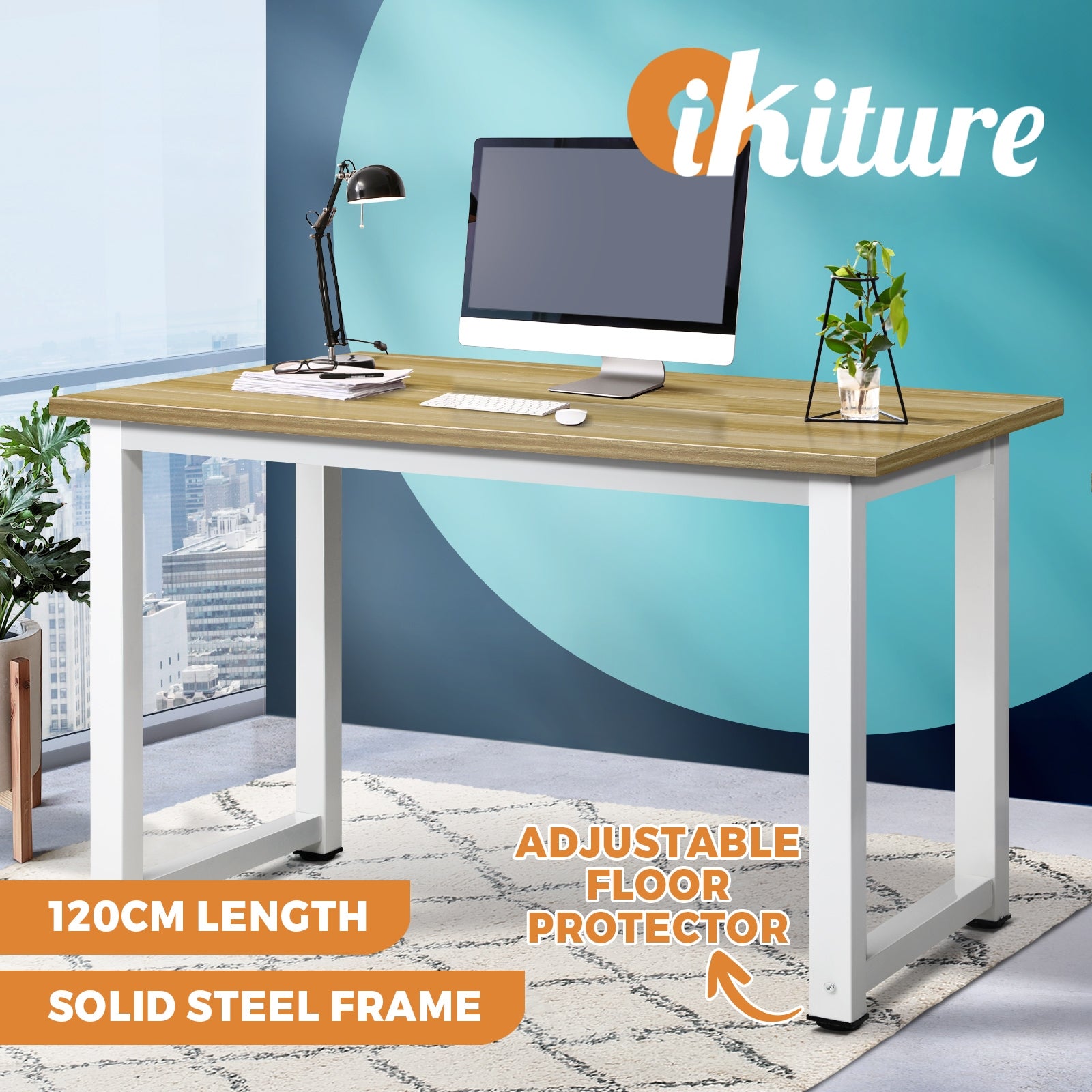 Oikiture Computer Desk Office Table Workstation Study Student PC Laptop Desks - Sunyee