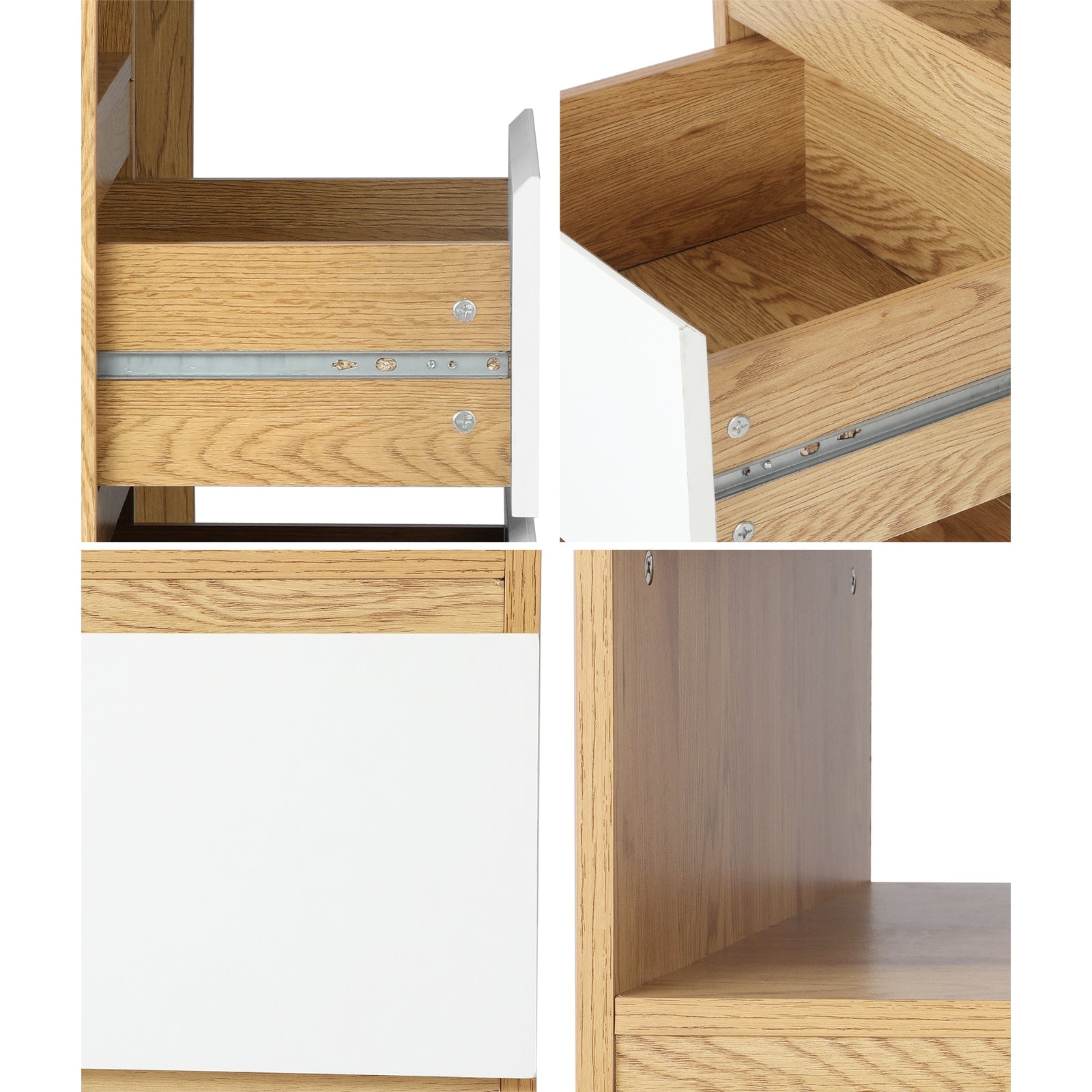 Oikiture Computer Desk Drawers Storage Laptop Table Student Study Office Desks - Sunyee