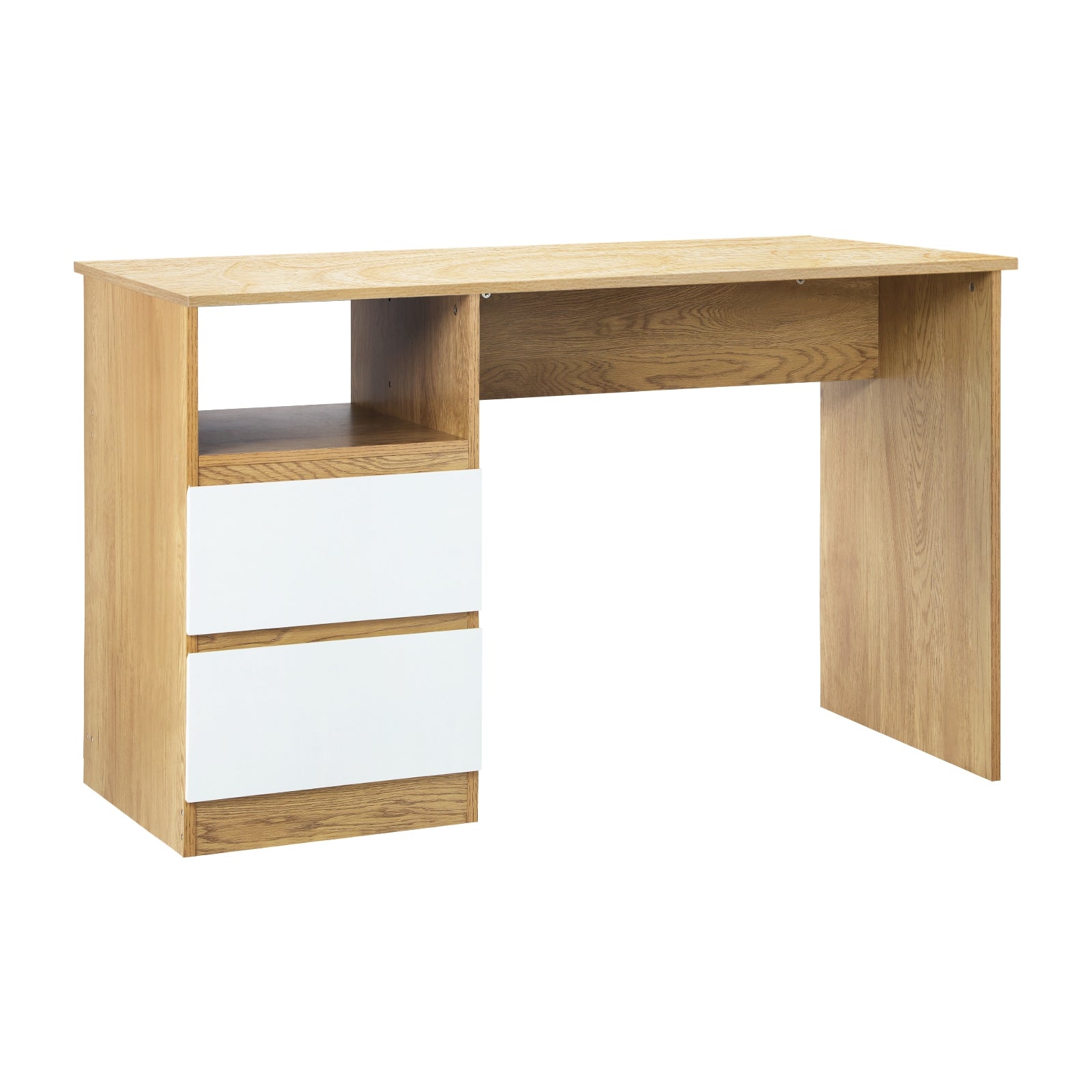 Oikiture Computer Desk Drawers Storage Laptop Table Student Study Office Desks - Sunyee