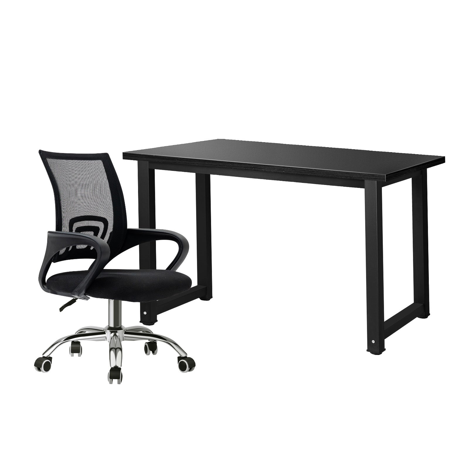 Oikiture Home Office Desk and Chair Set Black Computer Desk Mesh Office Chair - Sunyee