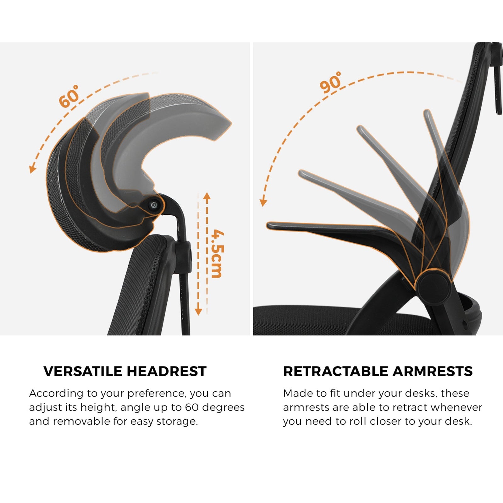 Oikiture Home Office Desk and Chair Set Computer Desk Mesh Office Chair BK&WH - Sunyee