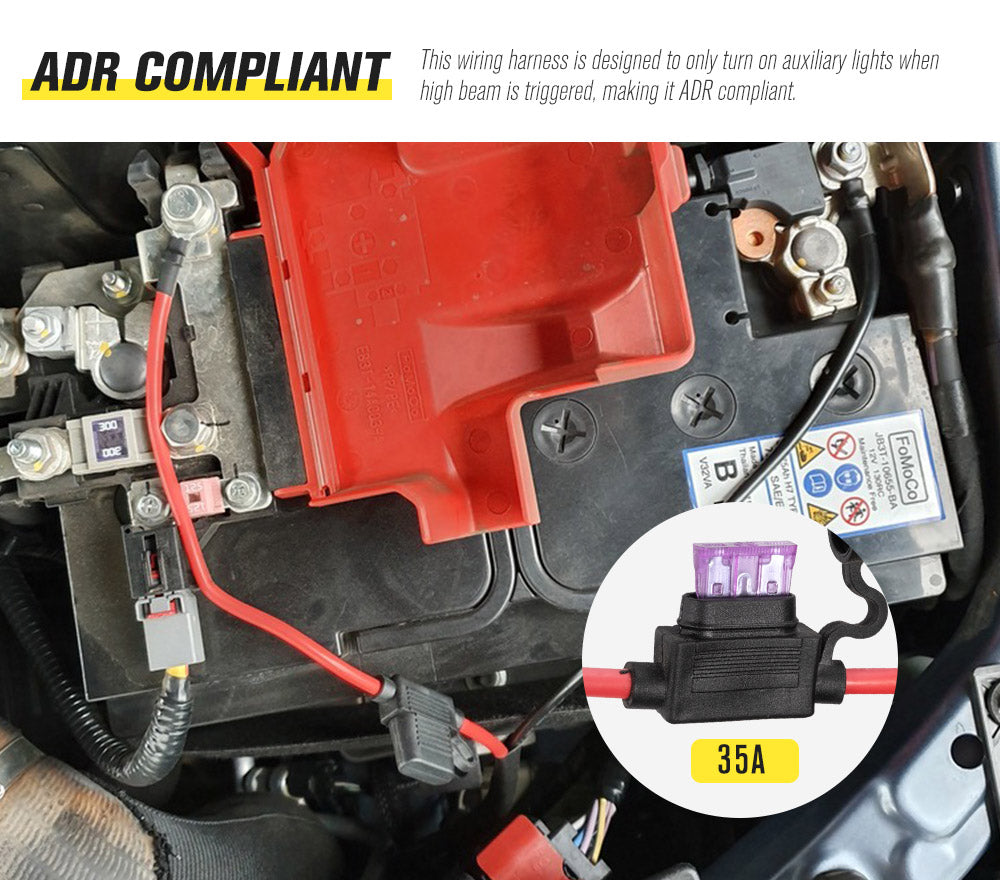 Lightfox Dual Connector Plug & Play Smart Harness High Beam Driving Wiring kit - Sunyee