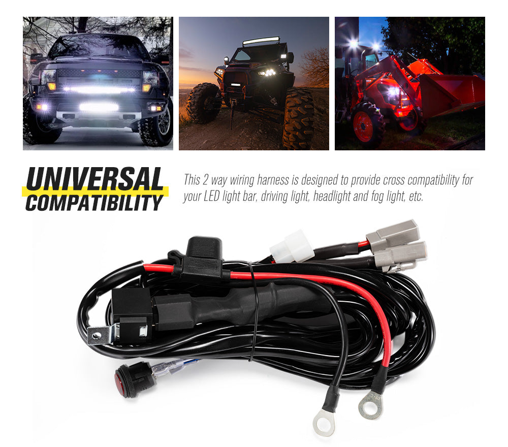 Lightfox Dual Connector Plug & Play Smart Harness High Beam Driving Wiring kit - Sunyee