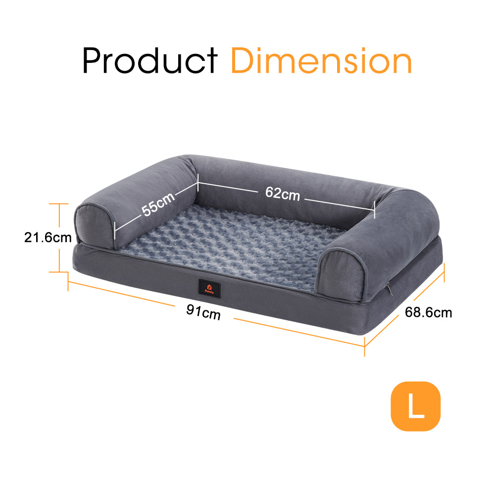 Petzly Dog Bed Memory Foam Calming Bed Orthopedic Pet Sofa Washable Removable Large - Sunyee