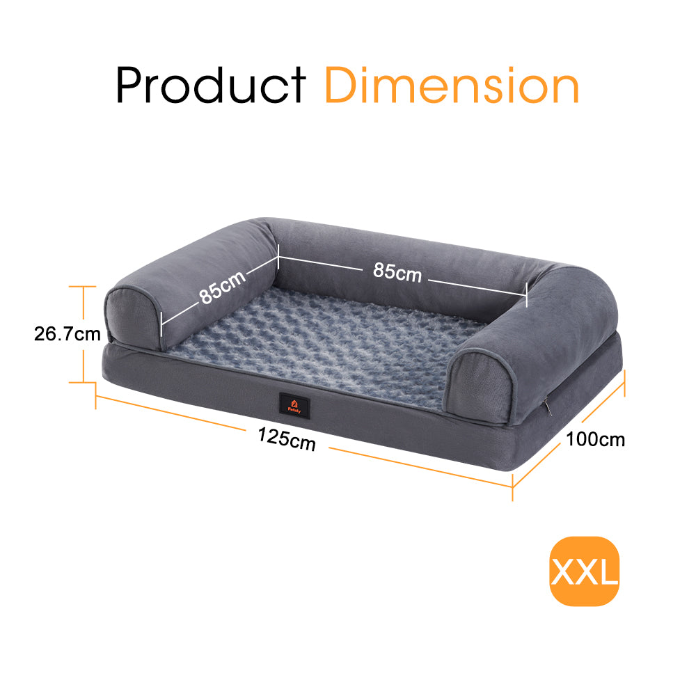 Petzly Dog Bed Memory Foam Calming Bed Orthopedic Sofa Washable Removable XX Large - Sunyee