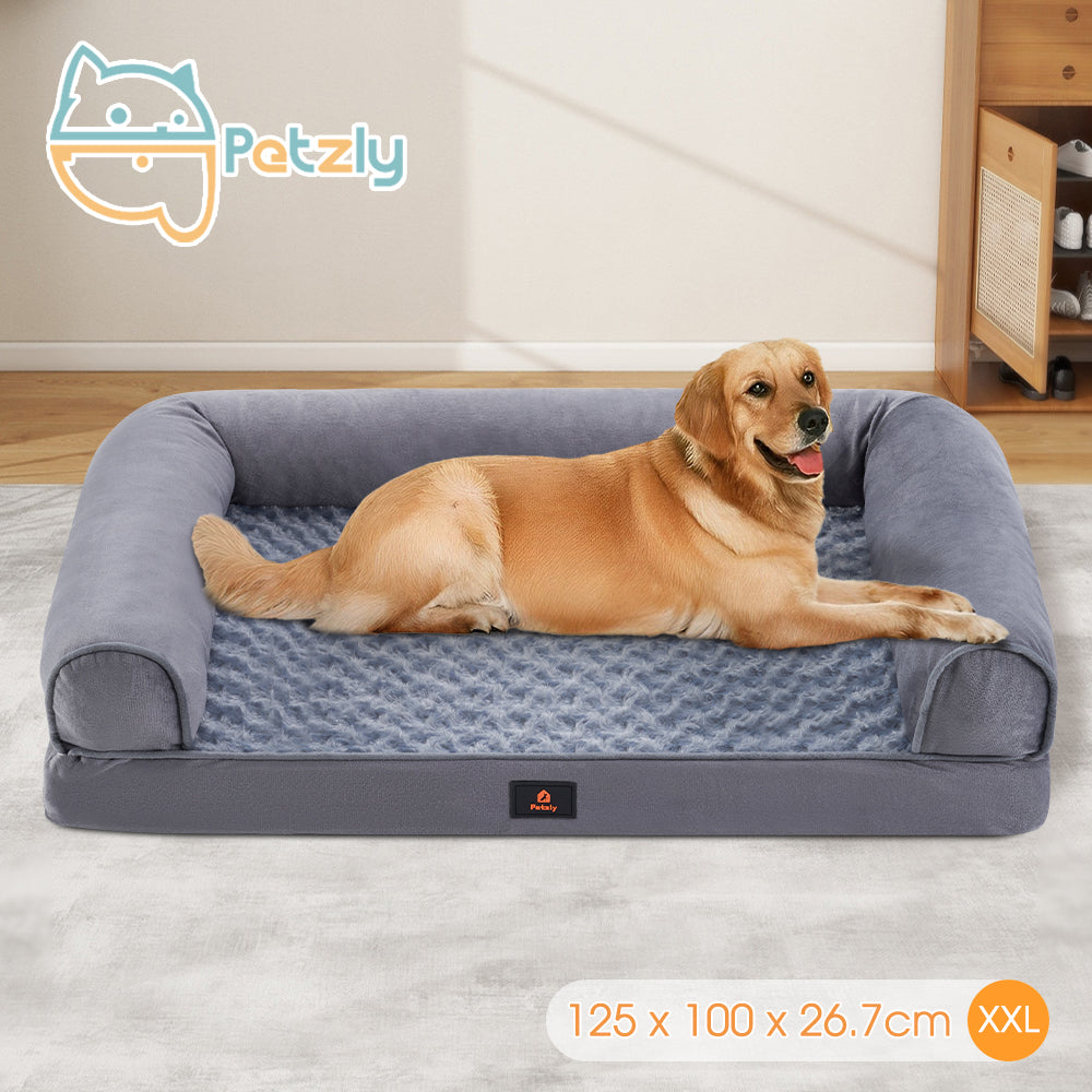 Petzly Dog Bed Memory Foam Calming Bed Orthopedic Pet Sofa Washable M/L/XL/XXL - Sunyee