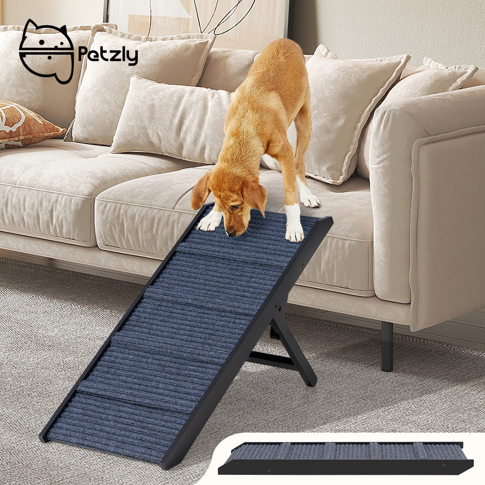 Petzly Foldable Dog Ramps Adjustable Height Pet Ramp Folding Portable Black - Sunyee