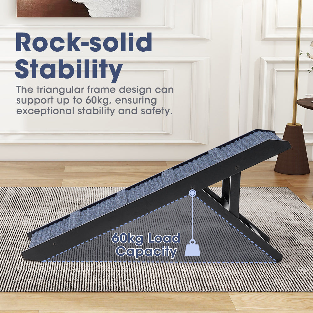 Petzly Foldable Dog Ramp Adjustable Height Pet Ramp Folding Portable Black/White - Sunyee