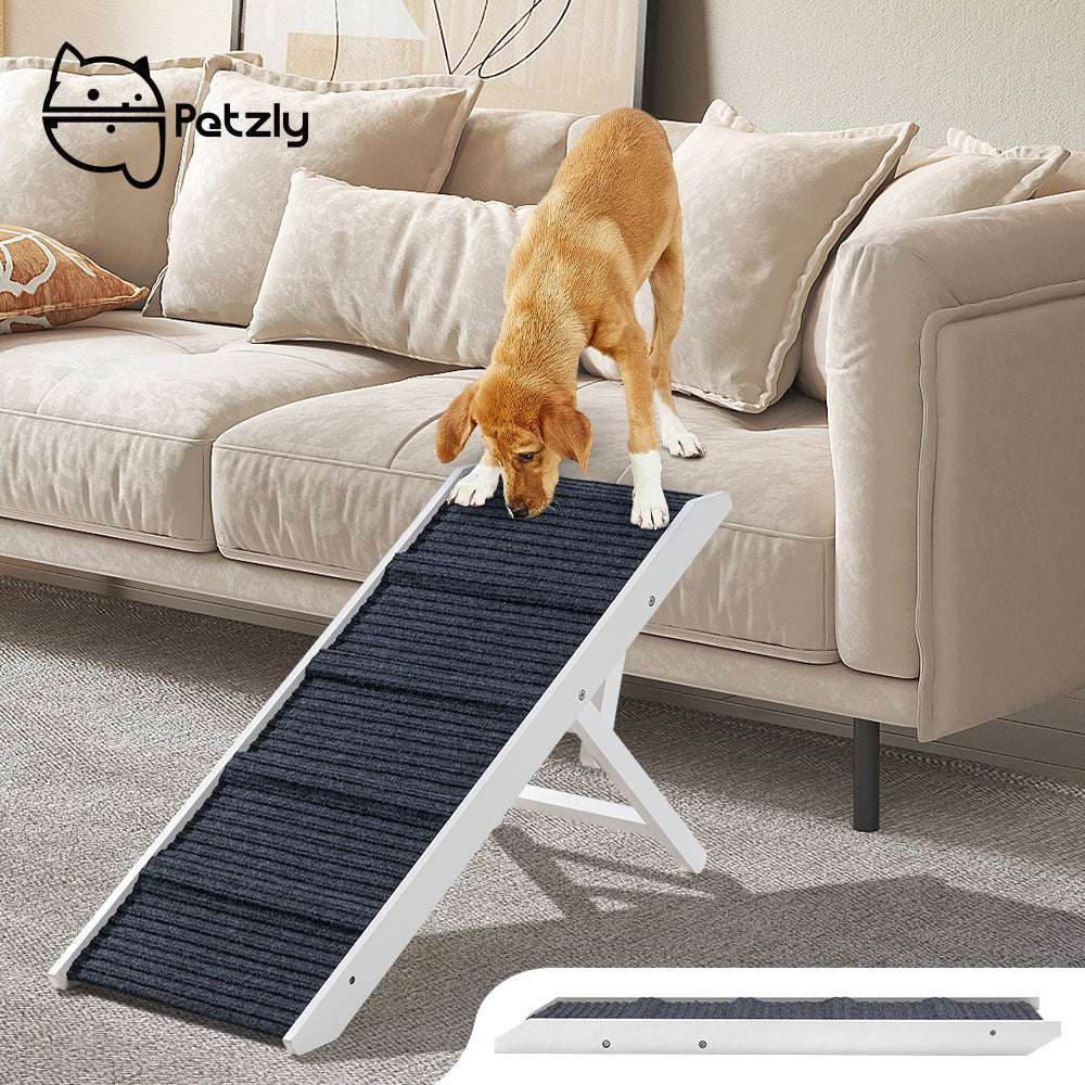 Petzly Foldable Dog Ramps Adjustable Height Pet Ramp Folding Portable White - Sunyee