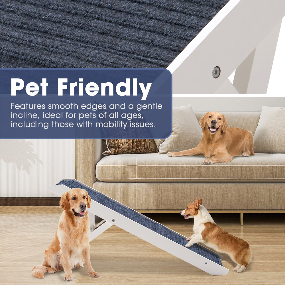 Petzly Foldable Dog Ramps Adjustable Height Pet Ramp Folding Portable White - Sunyee