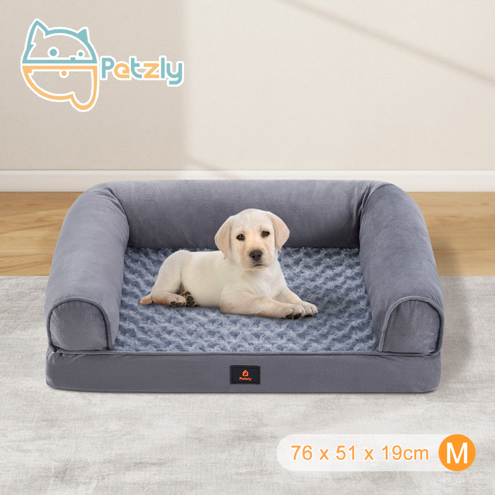 Petzly Dog Bed Memory Foam Calming Bed Orthopedic Pet Sofa Washable M/L/XL/XXL - Sunyee