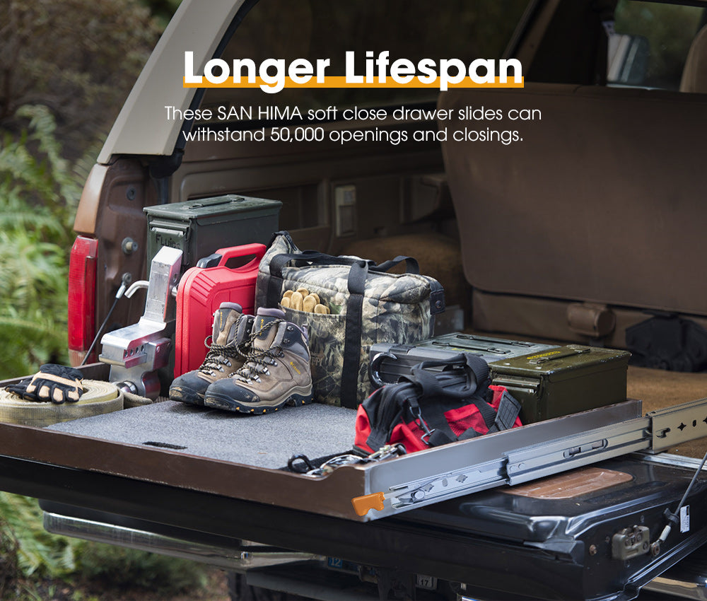 125kg Locking Drawer Slides / Runners 350mm 4wd Trailer Fridge Draw - Sunyee