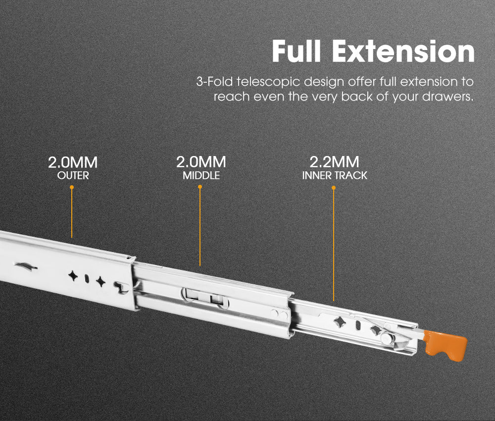 125kg Locking Drawer Slides / Runners 450mm 4wd Trailer Fridge Draw - Sunyee