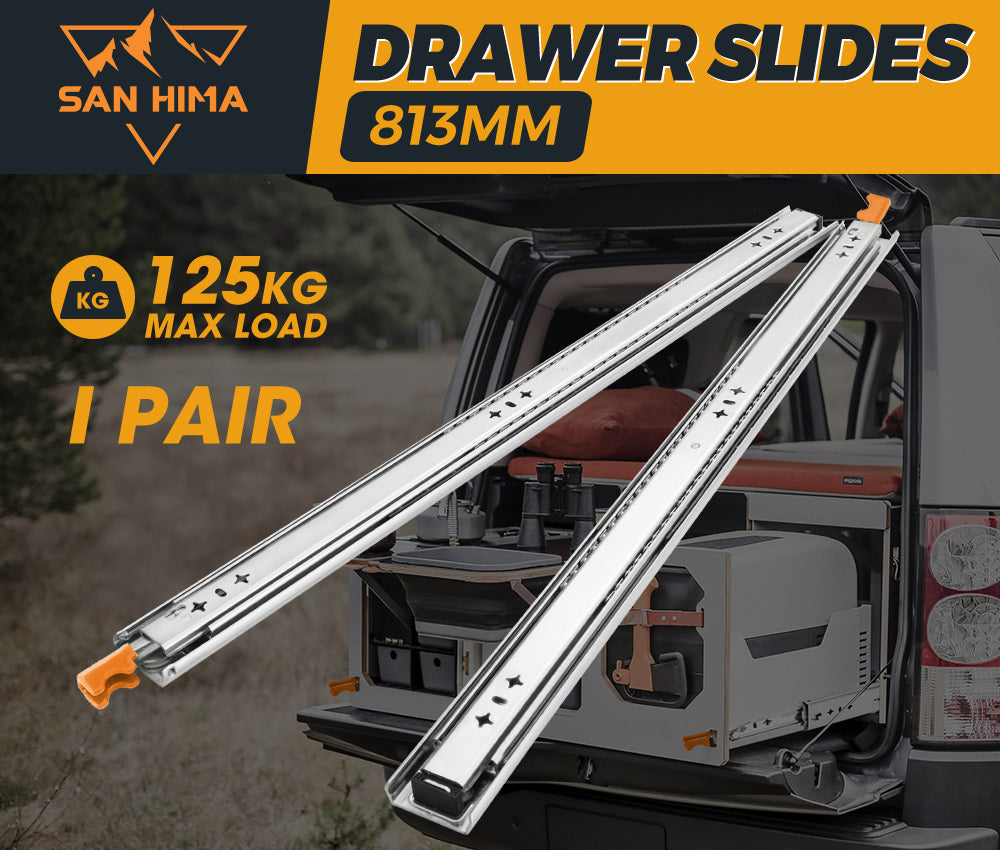 125kg Locking Drawer Slides / Runners 813mm 4wd Trailer Fridge Draw - Sunyee