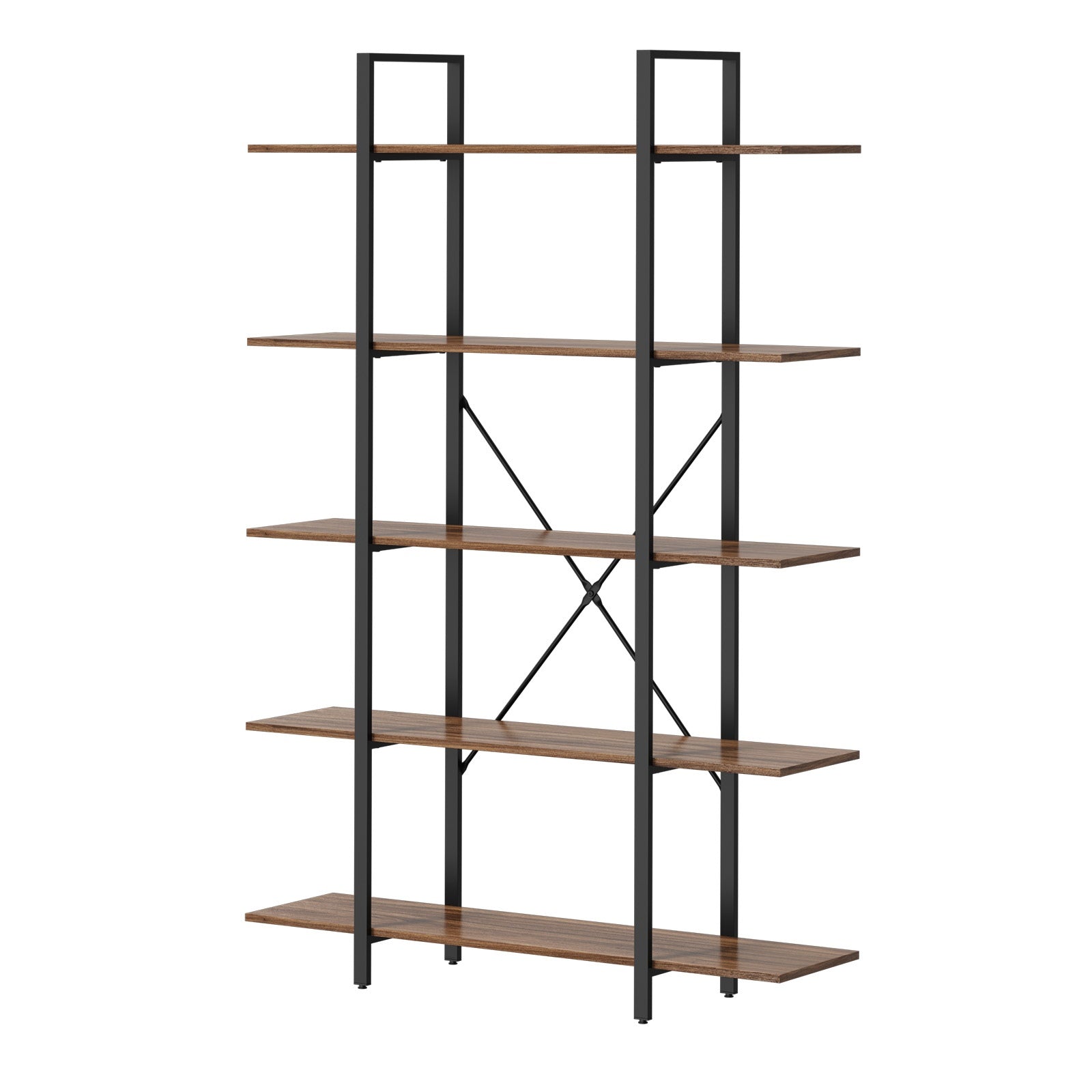 Oikiture 5 Tier Display Shelf Stand Bookshelf Metal Storage Industrial 1.2m - Sunyee