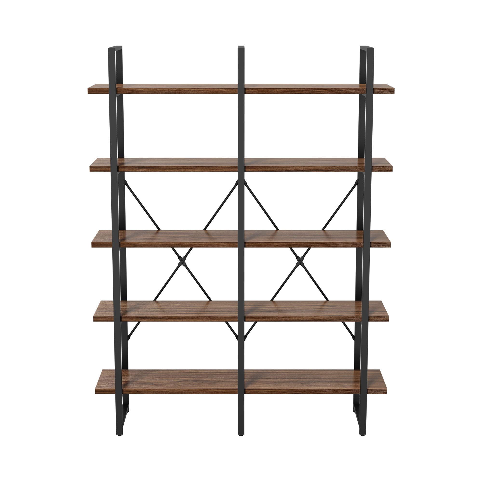 Oikiture 5 Tier Display Shelf Stand Bookshelf Metal Rack Industrial 1.35m - Sunyee