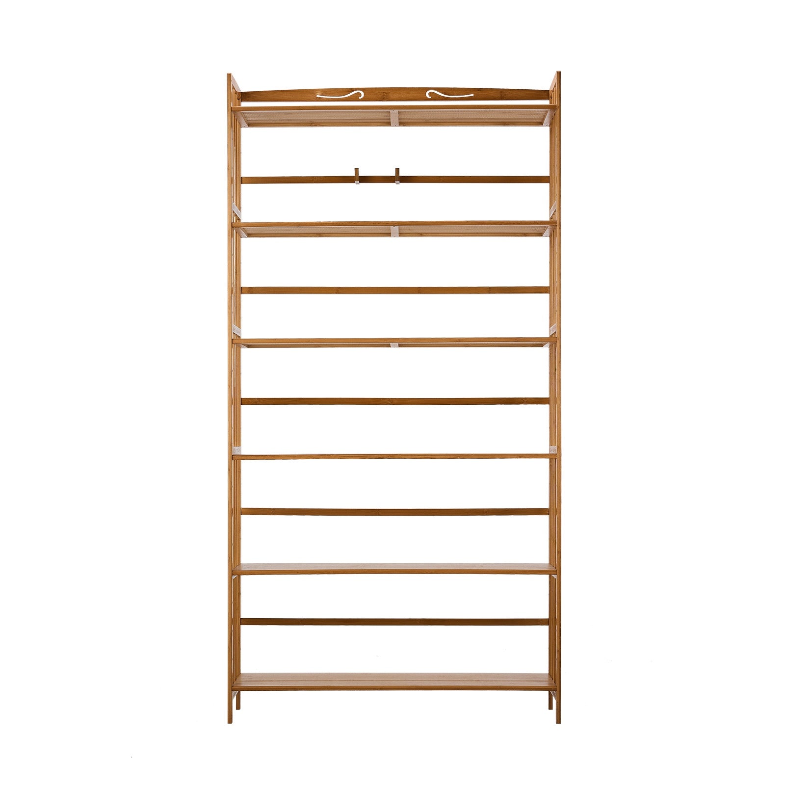 Oikiture 6-tier Bamboo Bookshelf Bookcase Adjustable Display Shelf Storage Rack - Sunyee