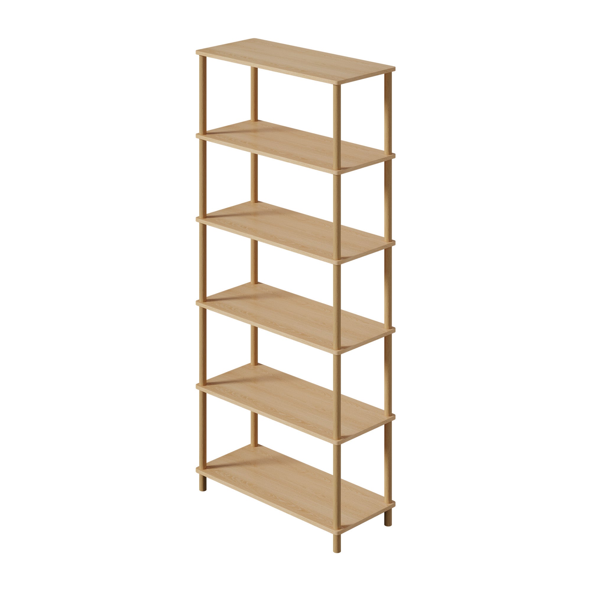 Oikiture Bookshelf 5 Tier Display Shelf Storage Shelves Stand Rack Natural - Sunyee