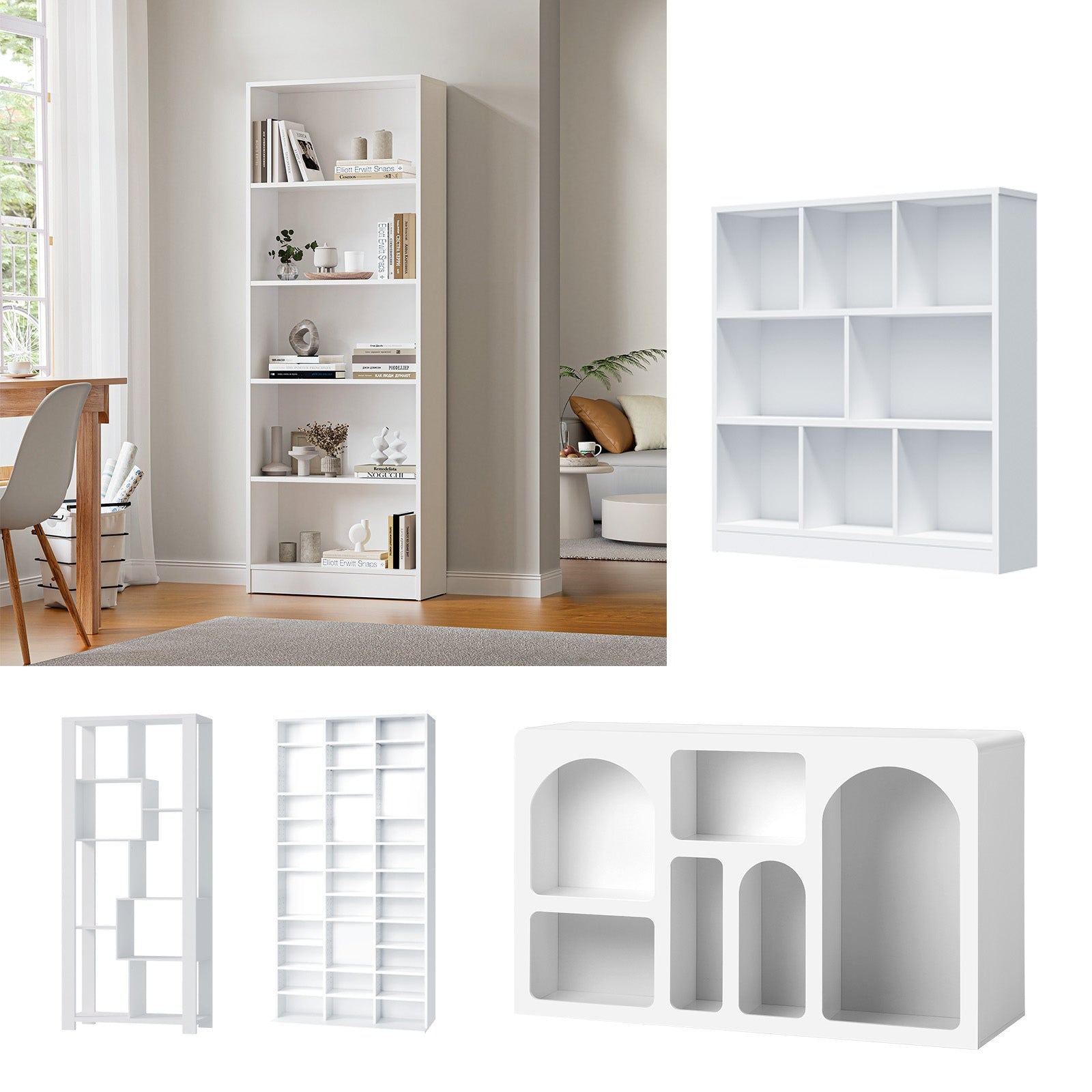 Oikiture Bookshelf Display shelves Unit Bookcase Book Cube Storage Stand Rack - Sunyee