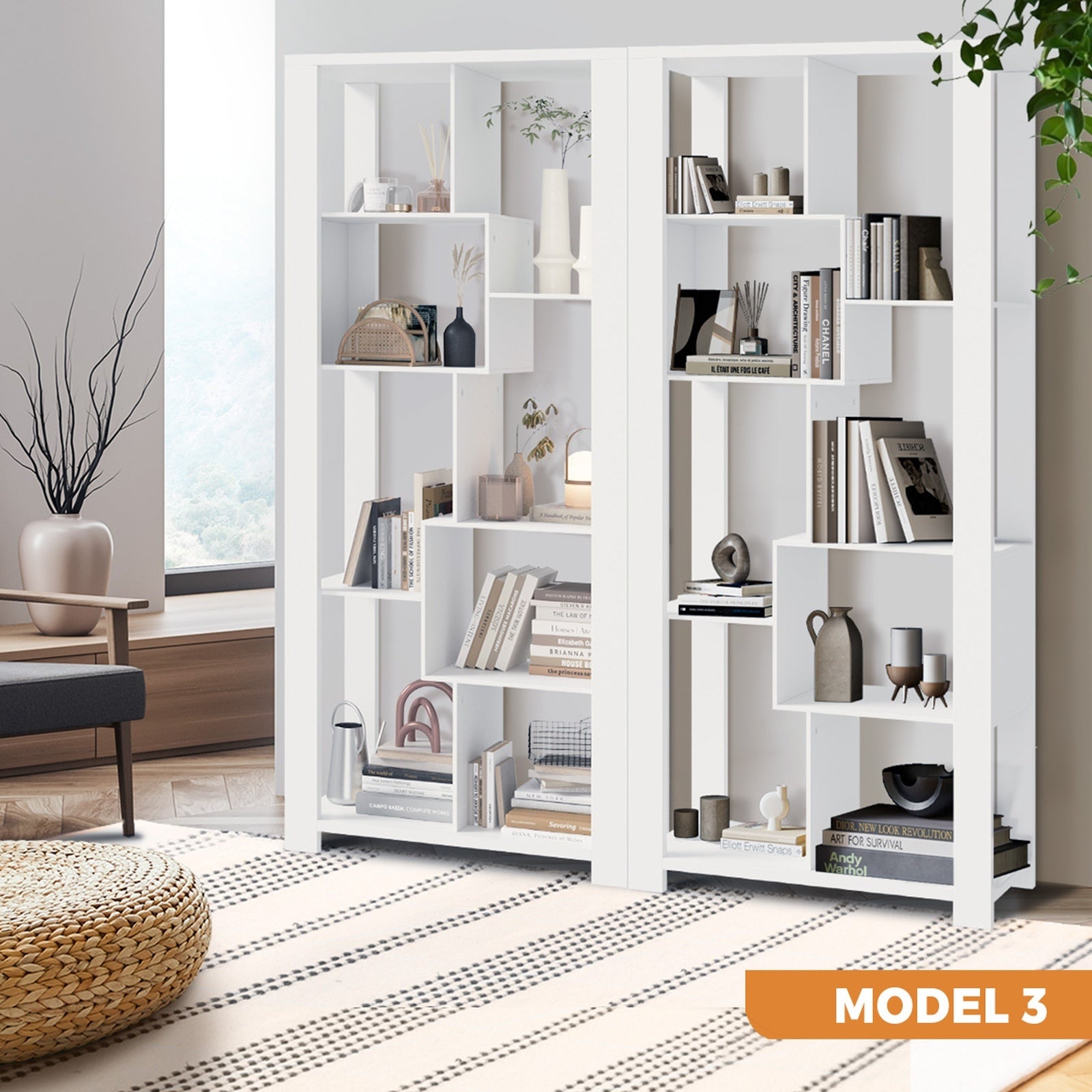 Oikiture Bookshelf Display shelves Unit Bookcase Book Cube Storage Stand Rack - Sunyee