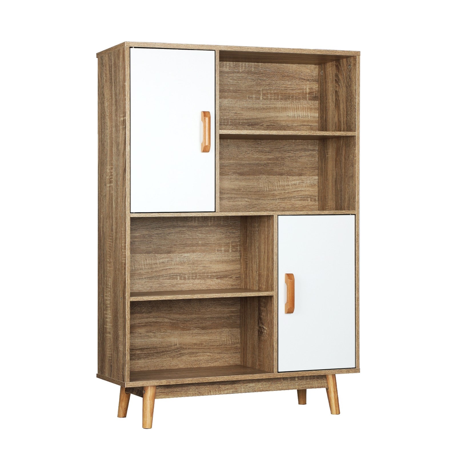 Oikiture Display Shelf Bookshelf Storage Door Cabinet Stand Organiser Unit Rack - Sunyee