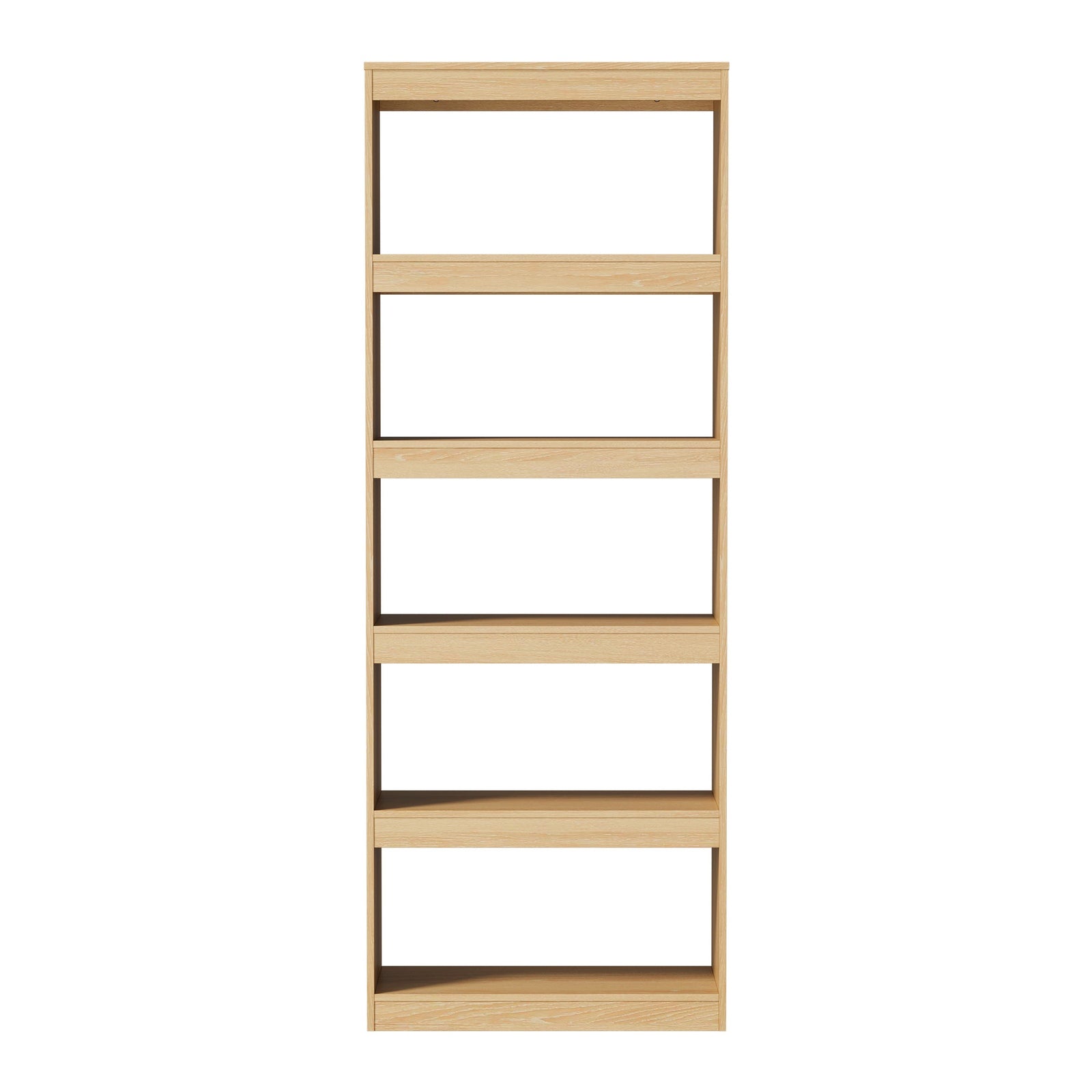 Oikiture 5 Tier Bookshelf Bookcase Display Shelf Open Storage Cabinet Natural