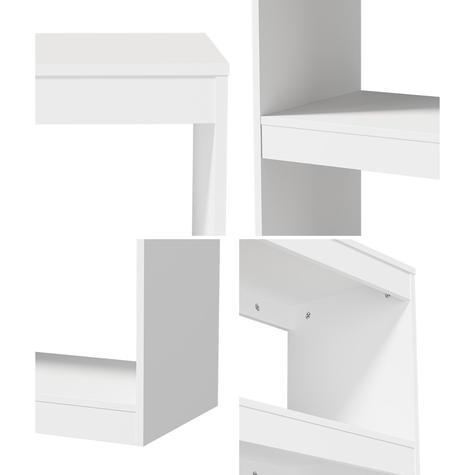 Oikiture 5 Tier Bookshelf Bookcase Display Shelf Open Storage Cabinet White