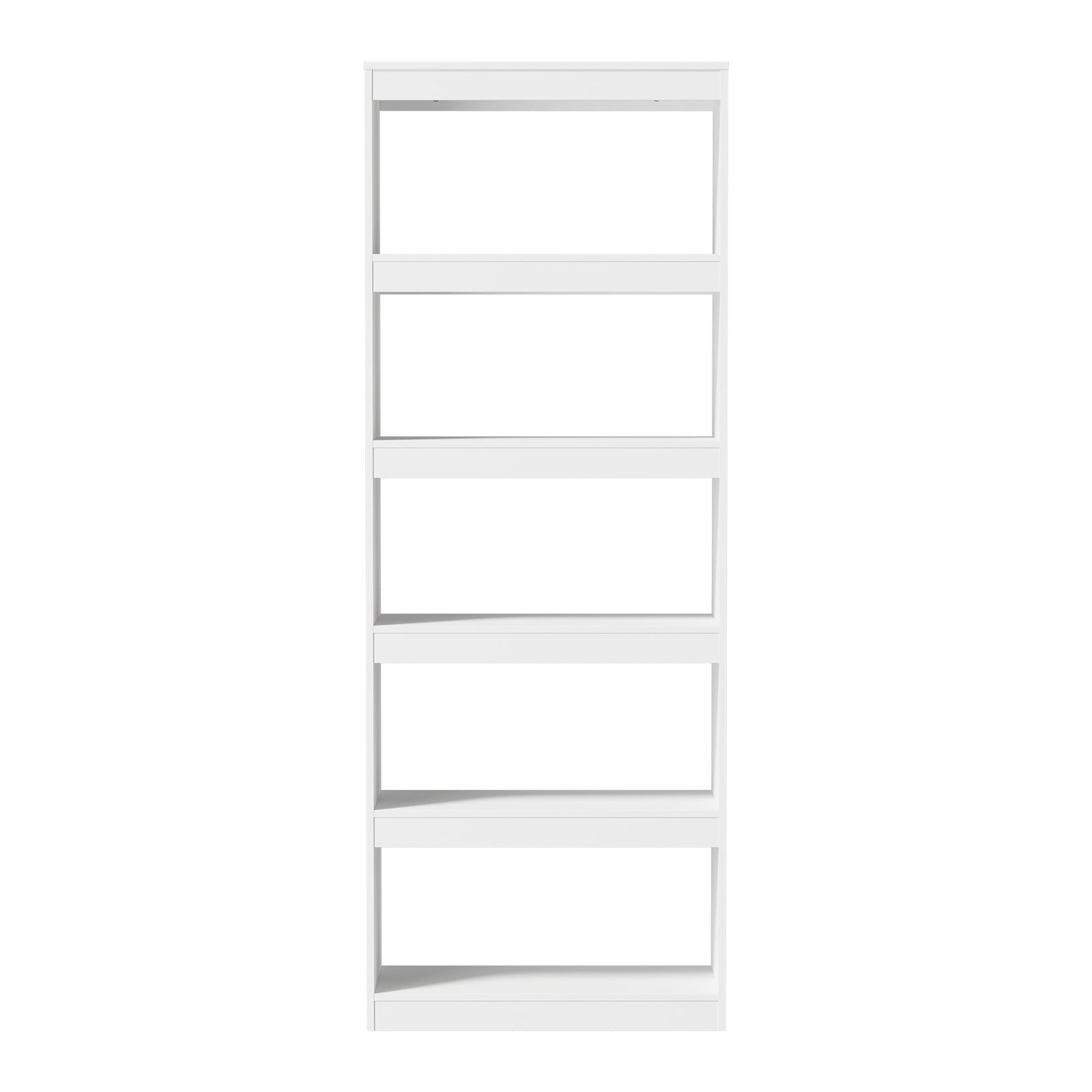 Oikiture 5 Tier Bookshelf Bookcase Display Shelf Open Storage Cabinet White