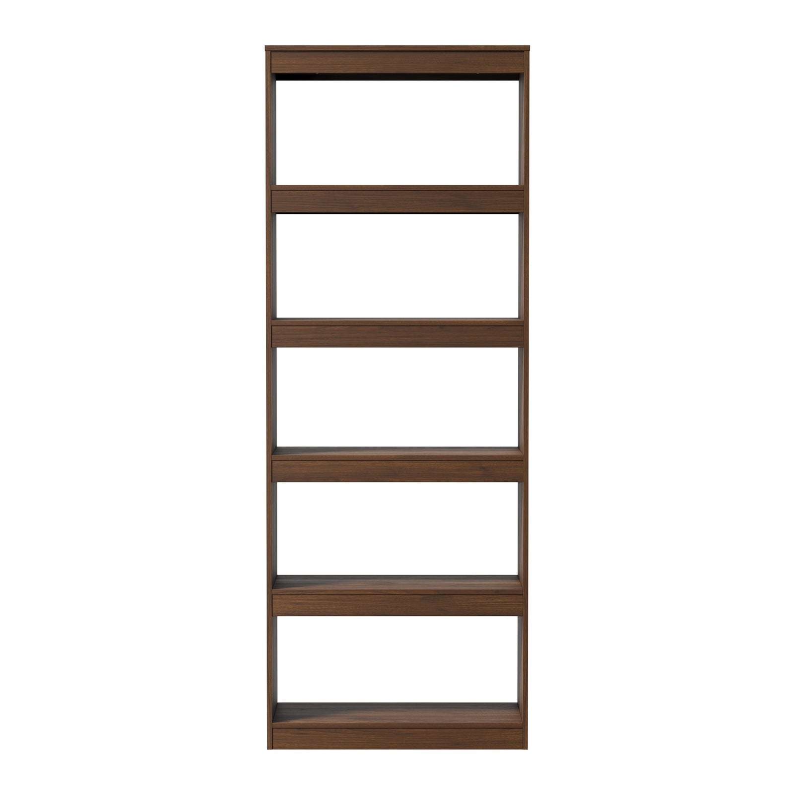 Oikiture 5 Tier Bookshelf Bookcase Display Shelf Open Storage Cabinet Walnut