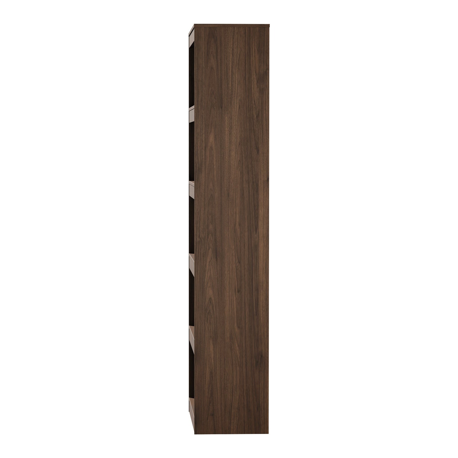 Oikiture 5 Tier Bookshelf Bookcase Display Shelf Open Storage Cabinet Walnut