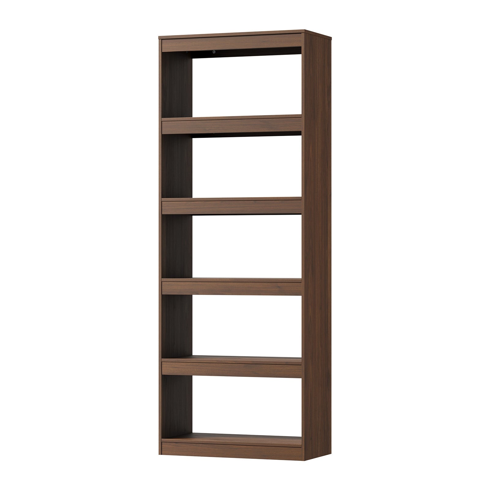 Oikiture 5 Tier Bookshelf Bookcase Display Shelf Open Storage Cabinet Walnut
