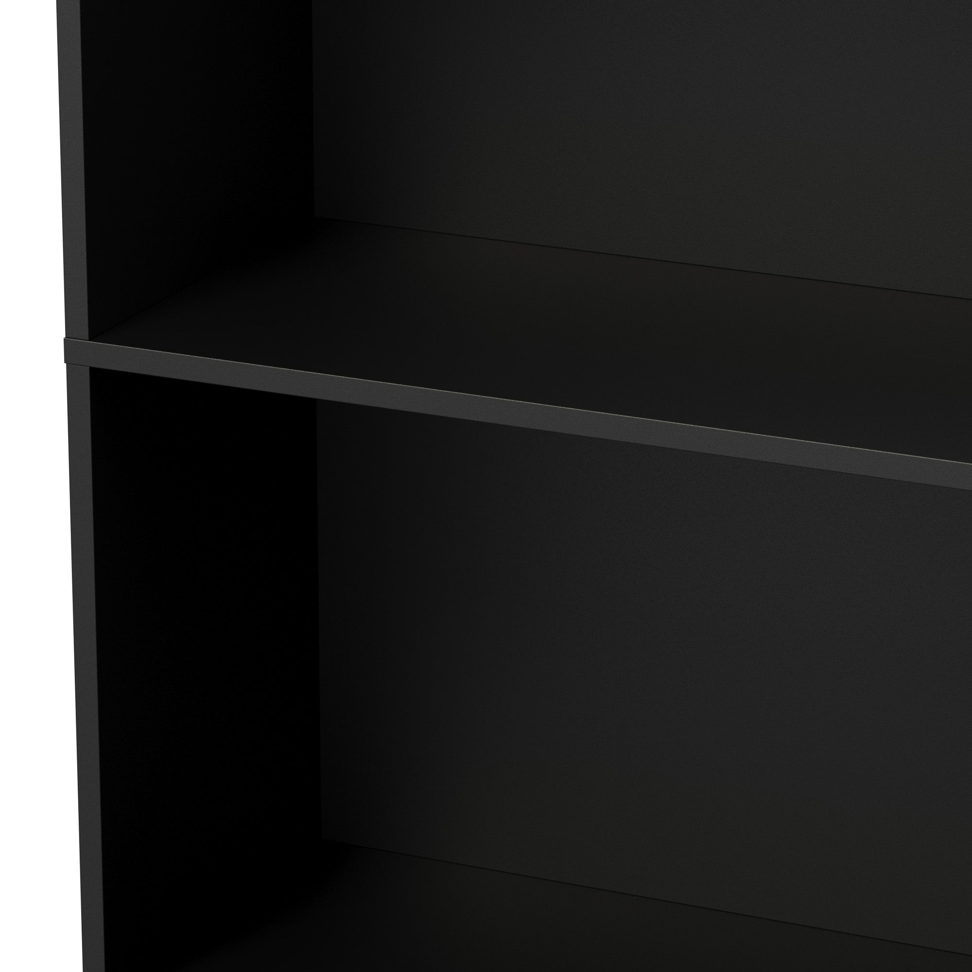 Oikiture Tall Bookcase Display Shelf 2 Door Adjustable Storage Cabinet Black