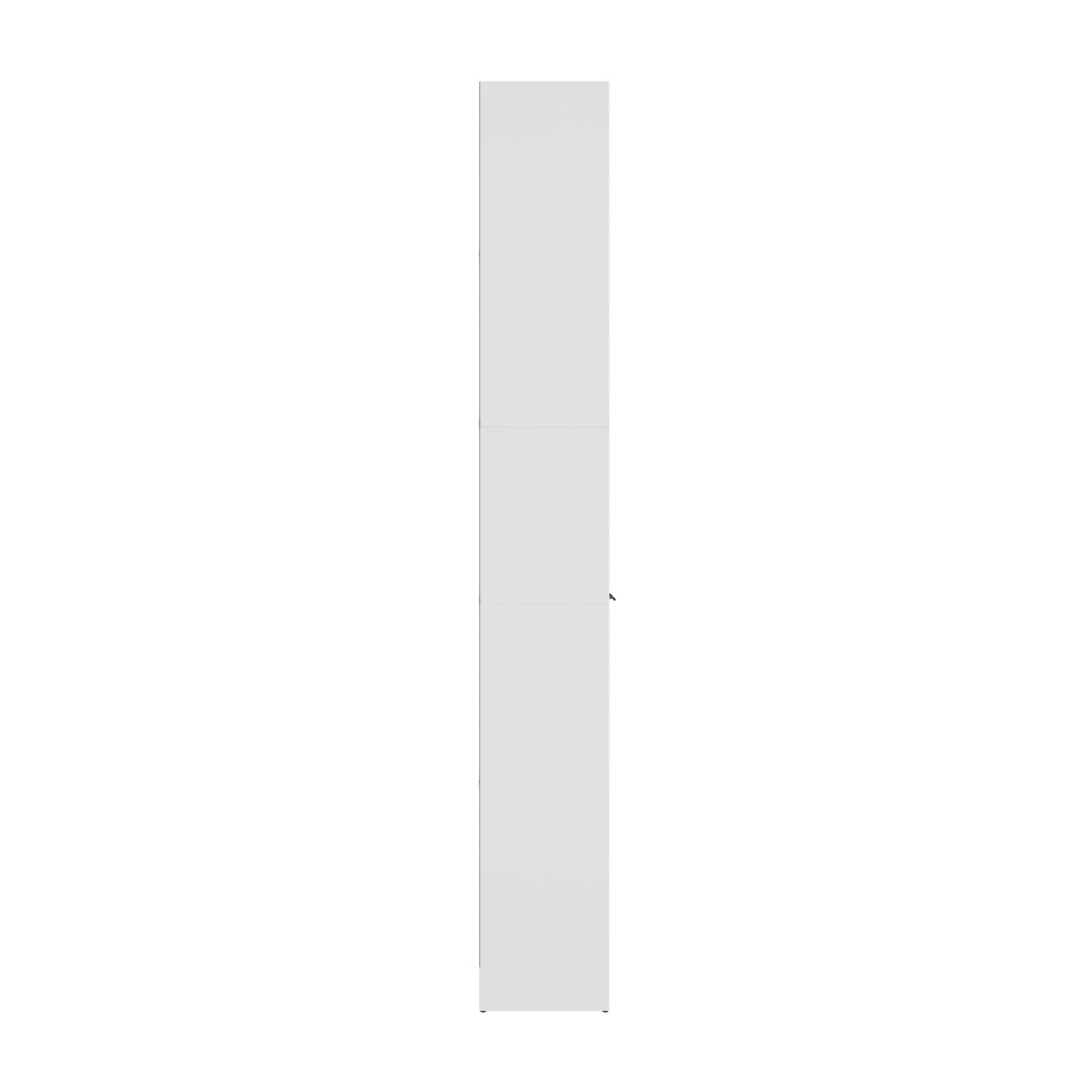 Oikiture Tall Bookcase Display Shelf 2 Door Adjustable Storage Cabinet White
