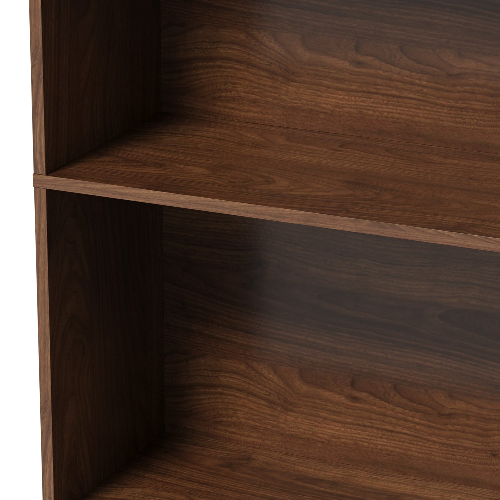 Oikiture Tall Bookcase Display Shelf 2 Door Adjustable Storage Cabinet Walnut