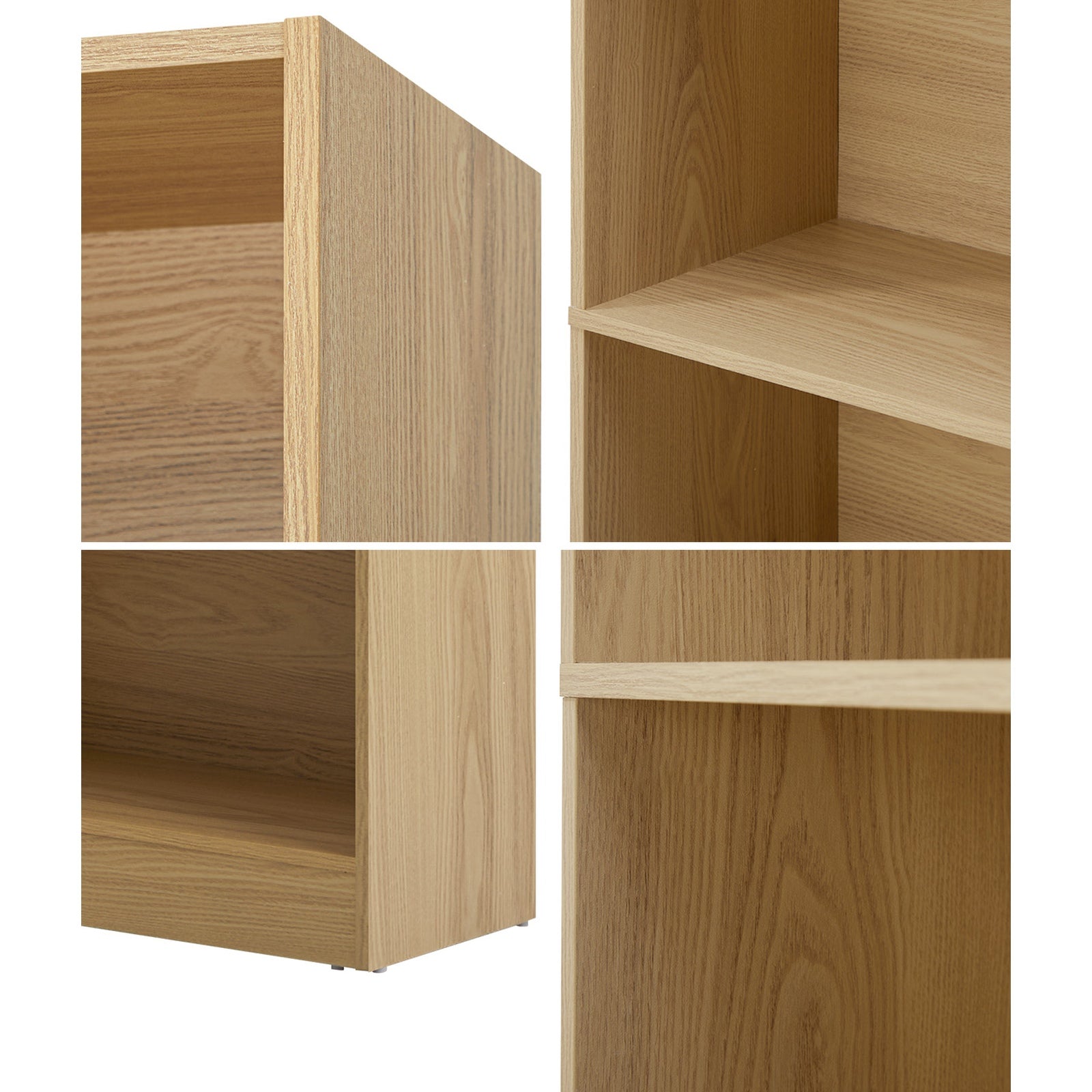 Oikiture Bookshelf Bookcase Display shelves 5-Tier Storage Stand Rack Natural - Sunyee