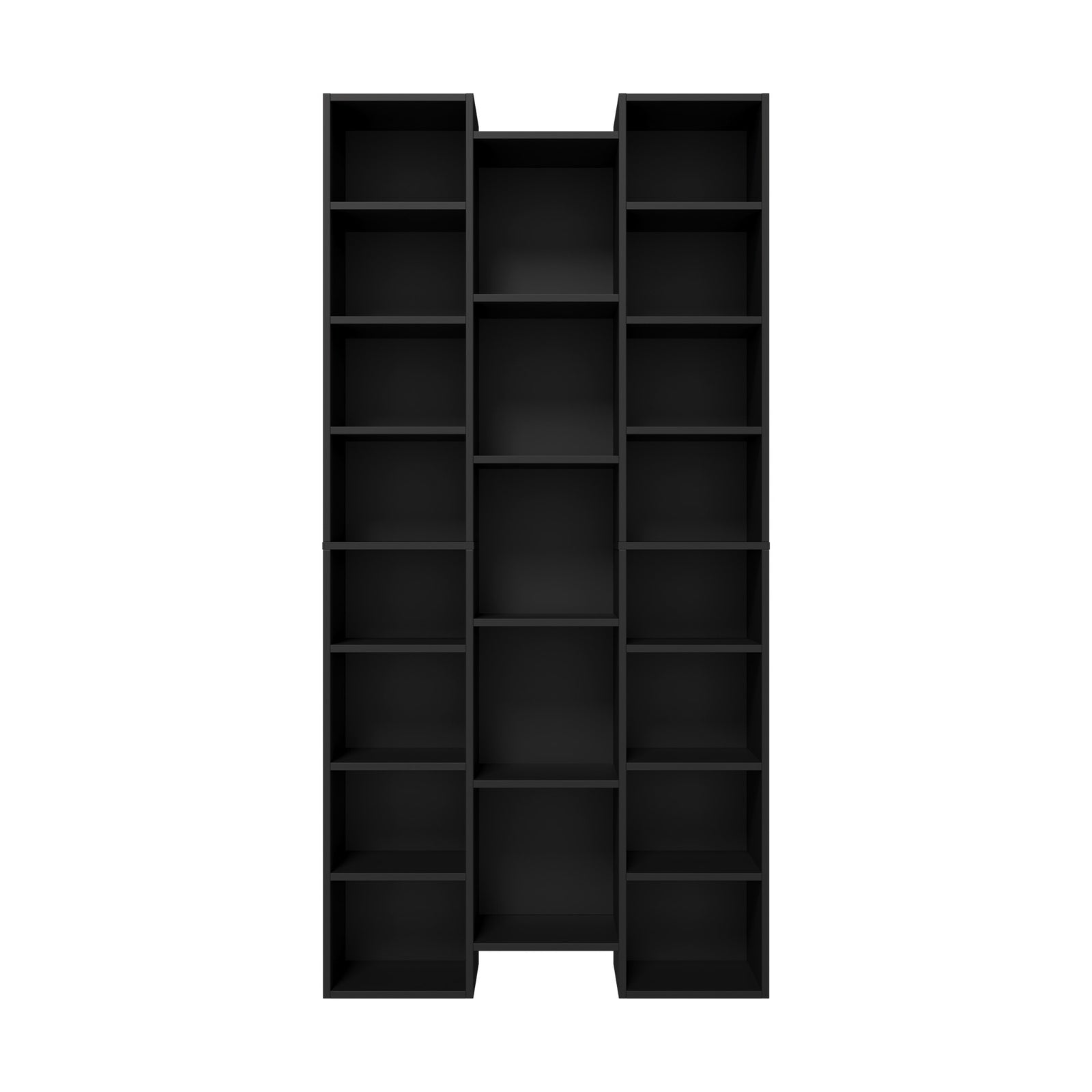 Oikiture Bookshelf Display Shelf CD DVD Storage Media Rack Stand Bookcase Black - Sunyee