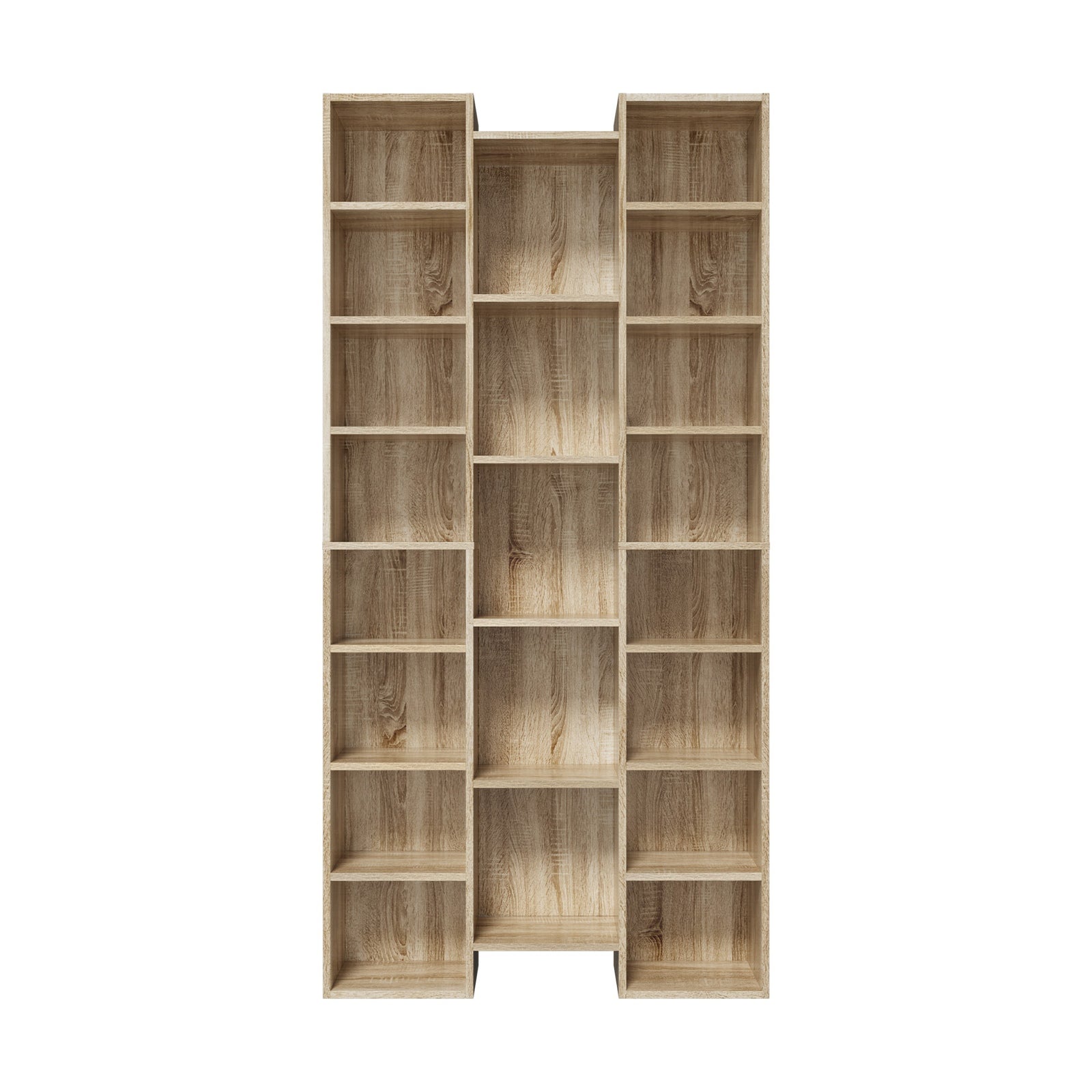 Oikiture Bookshelf Display Shelf CD DVD Storage Media Rack Stand Bookcase
