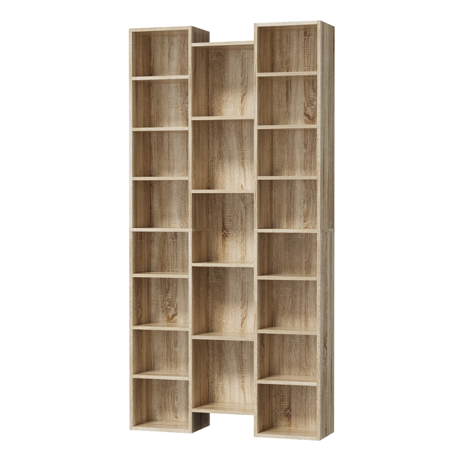 Oikiture Bookshelf Display Shelf CD DVD Storage Media Rack Stand Bookcase