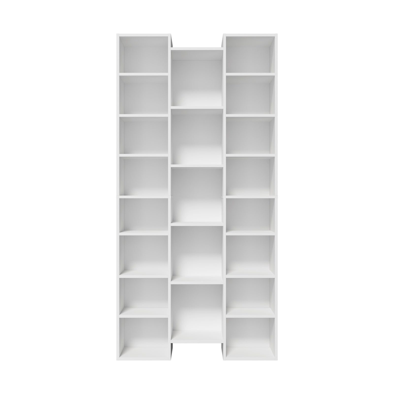 Oikiture Bookshelf Display Shelf CD DVD Storage Media Rack Stand Bookcase White - Sunyee
