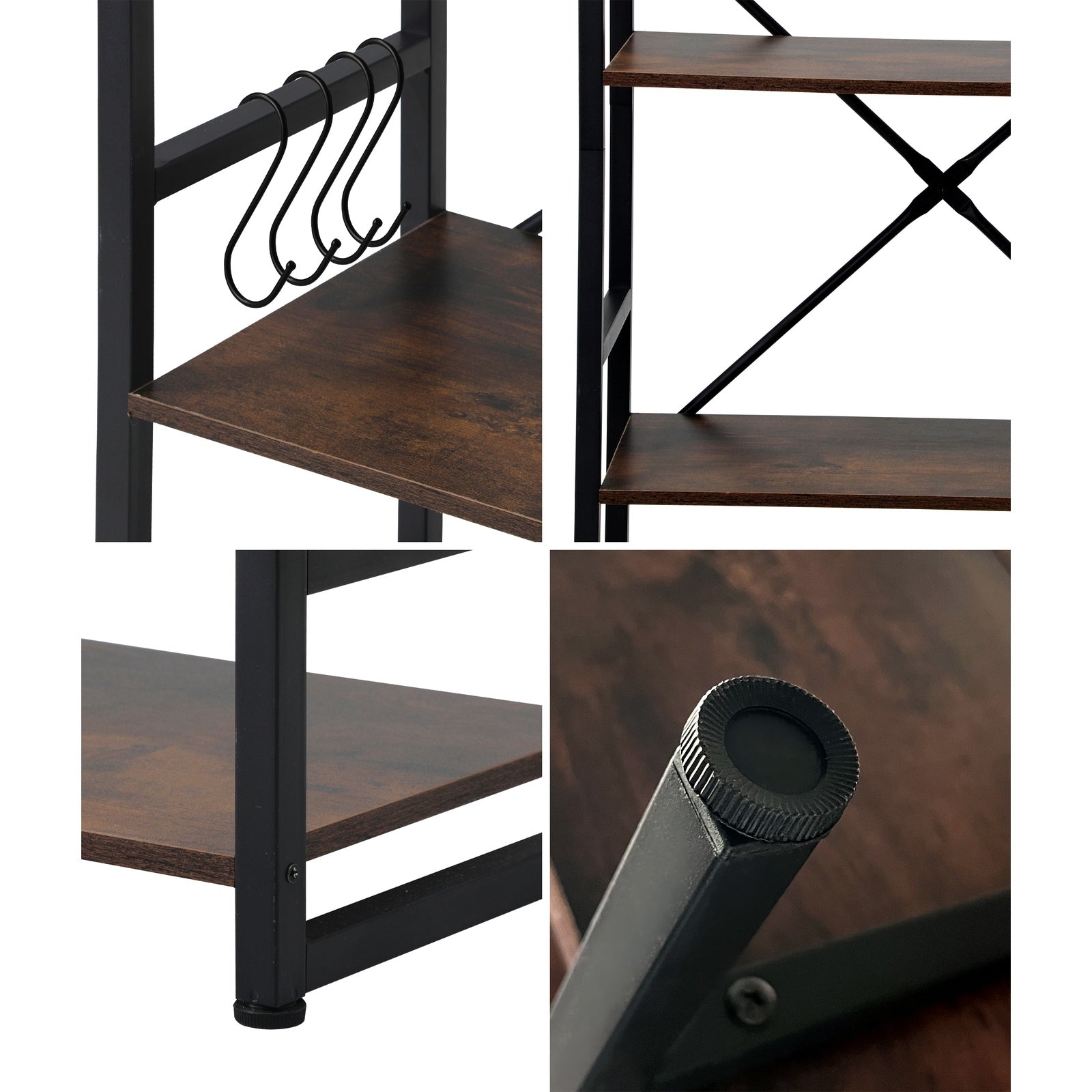 Oikiture Display Shelf 5-Tier Shelves Bookshelf Storage Bookcase Stand Rack 60CM - Sunyee