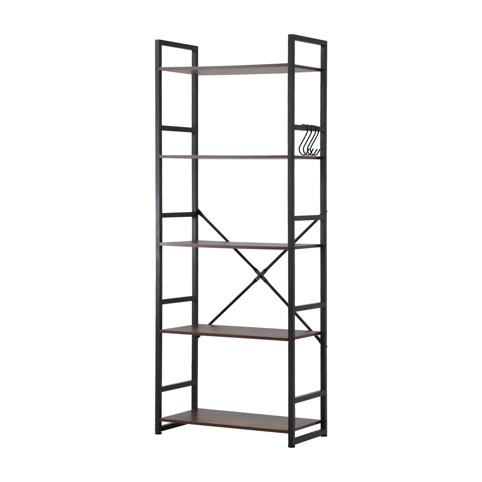 Oikiture Display Shelf 5-Tier Shelves Bookshelf Storage Bookcase Stand Rack 60CM - Sunyee