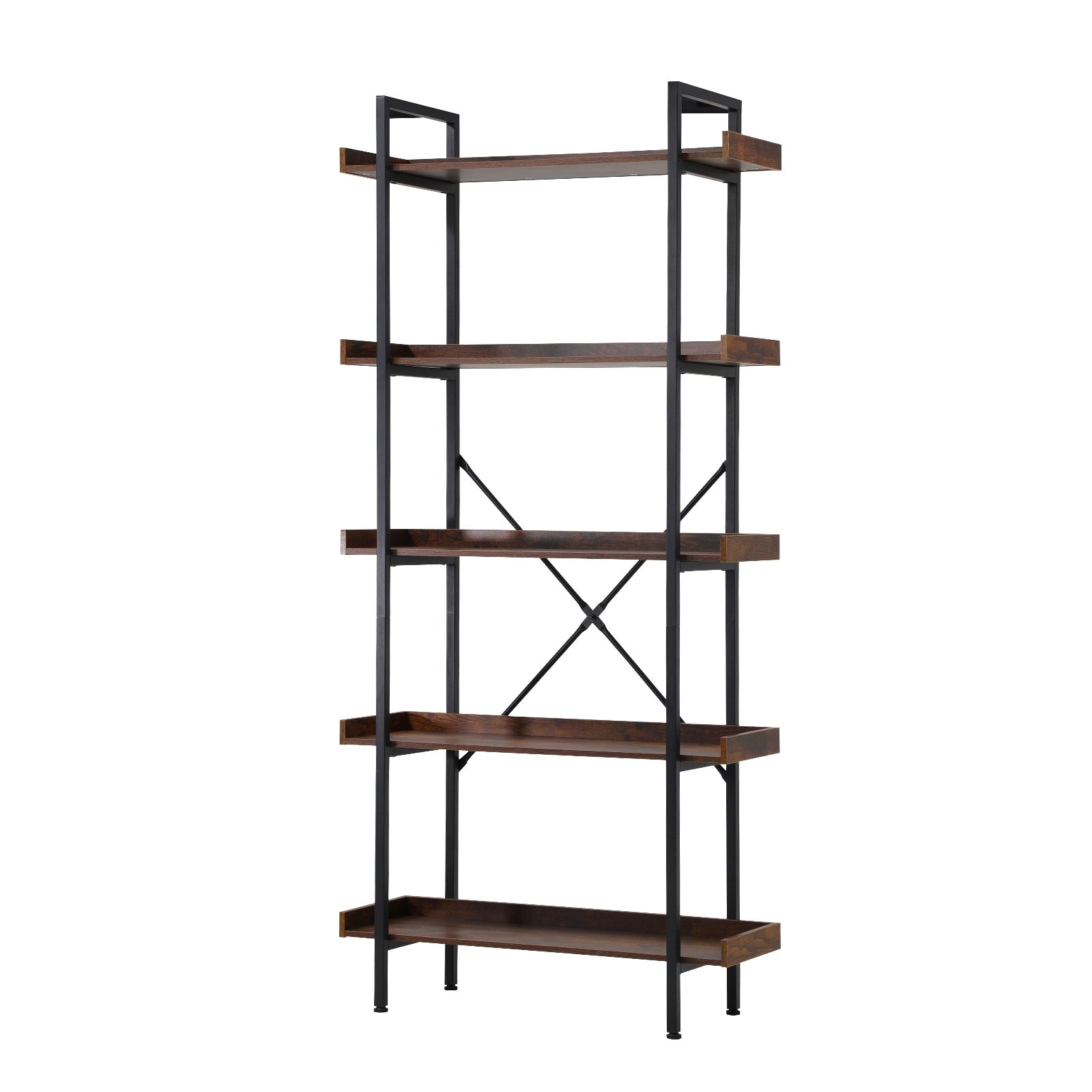Oikiture Display Shelf 5-Tier Bookshelf Shelves Storage Bookcase Stand Rack 80CM - Sunyee