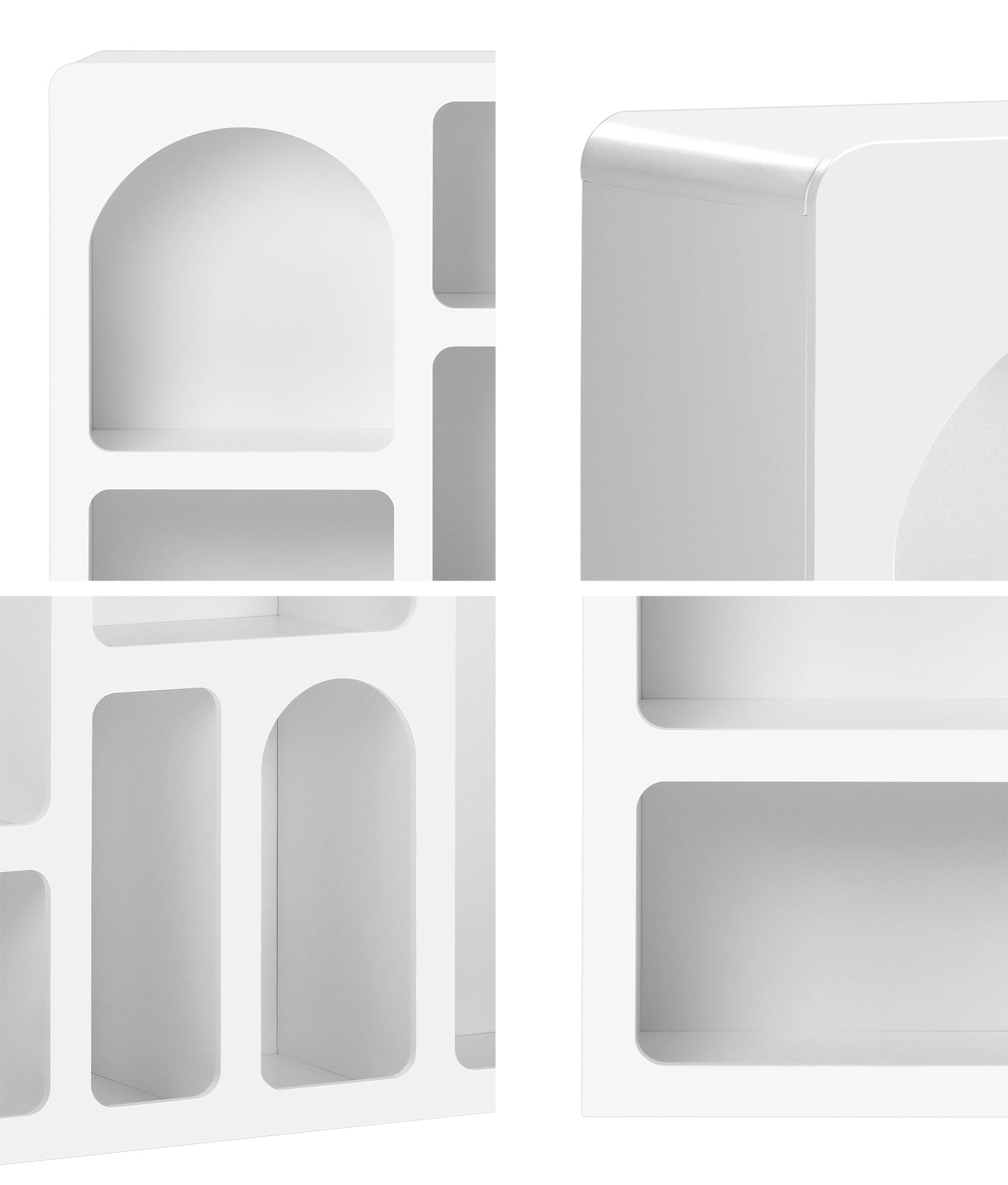 Oikiture Display Shelf Storage Stand Shelves Unit Bookcase Bookshelf Rack White - Sunyee