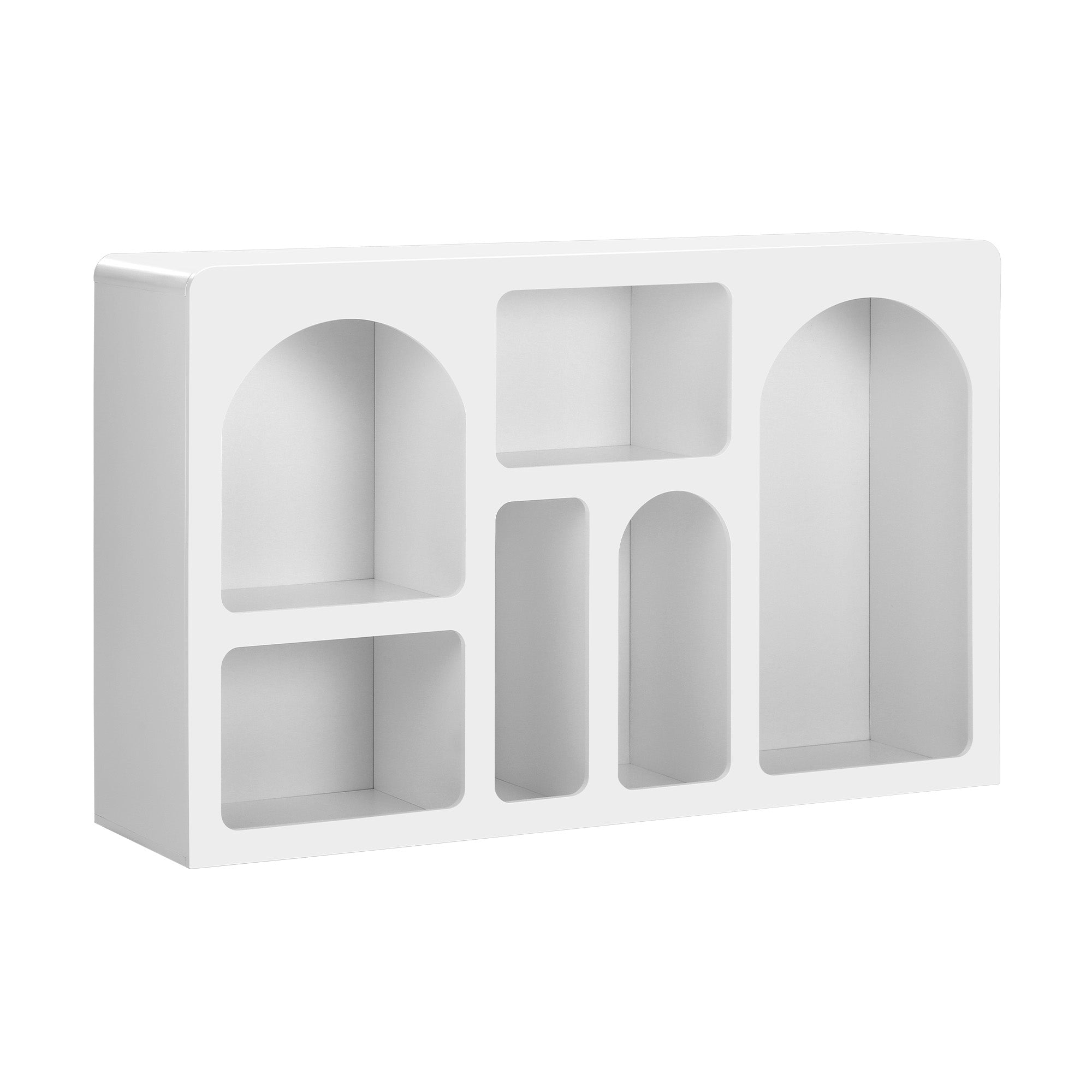Oikiture Display Shelf Storage Stand Shelves Unit Bookcase Bookshelf Rack White - Sunyee