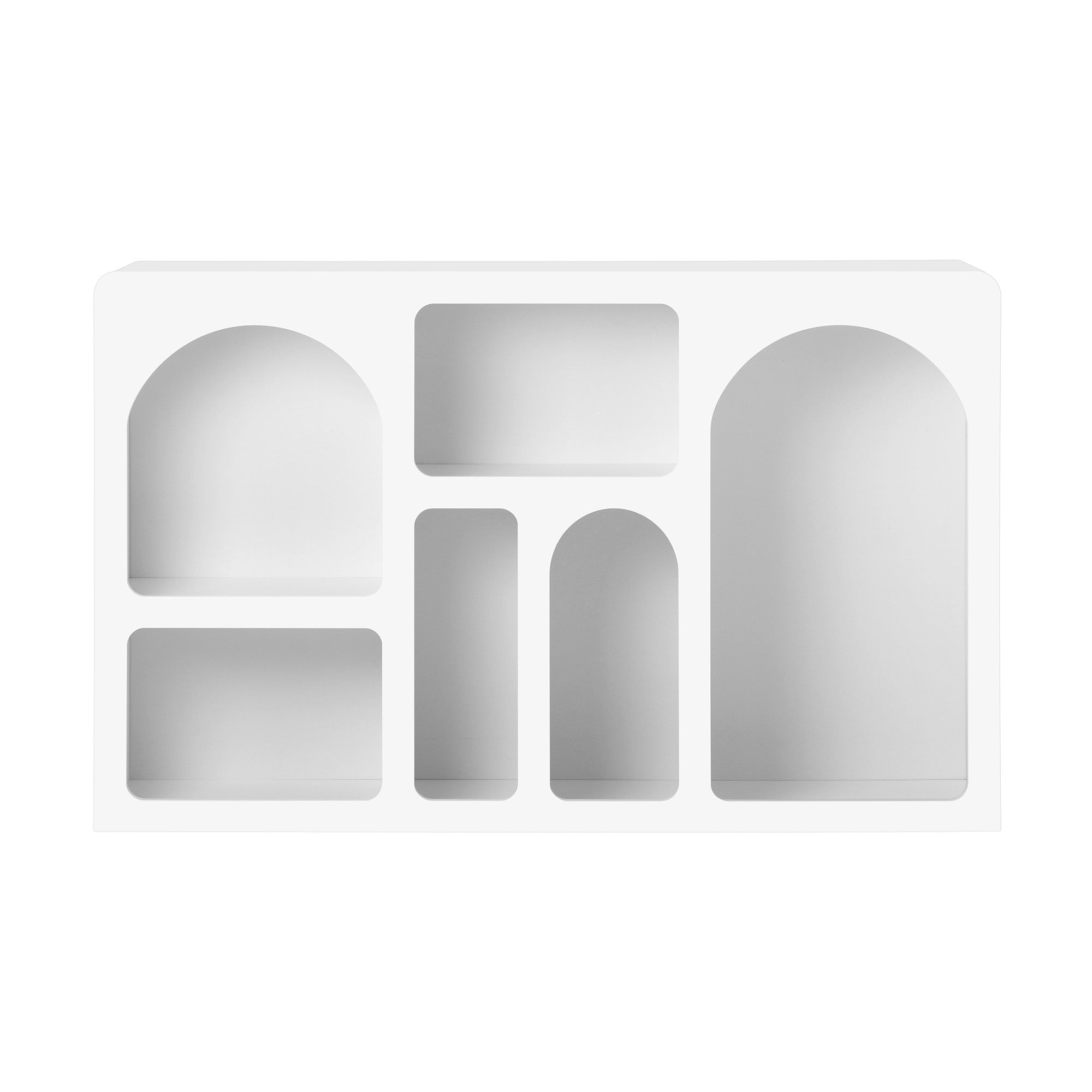 Oikiture Display Shelf Storage Stand Shelves Unit Bookcase Bookshelf Rack White - Sunyee